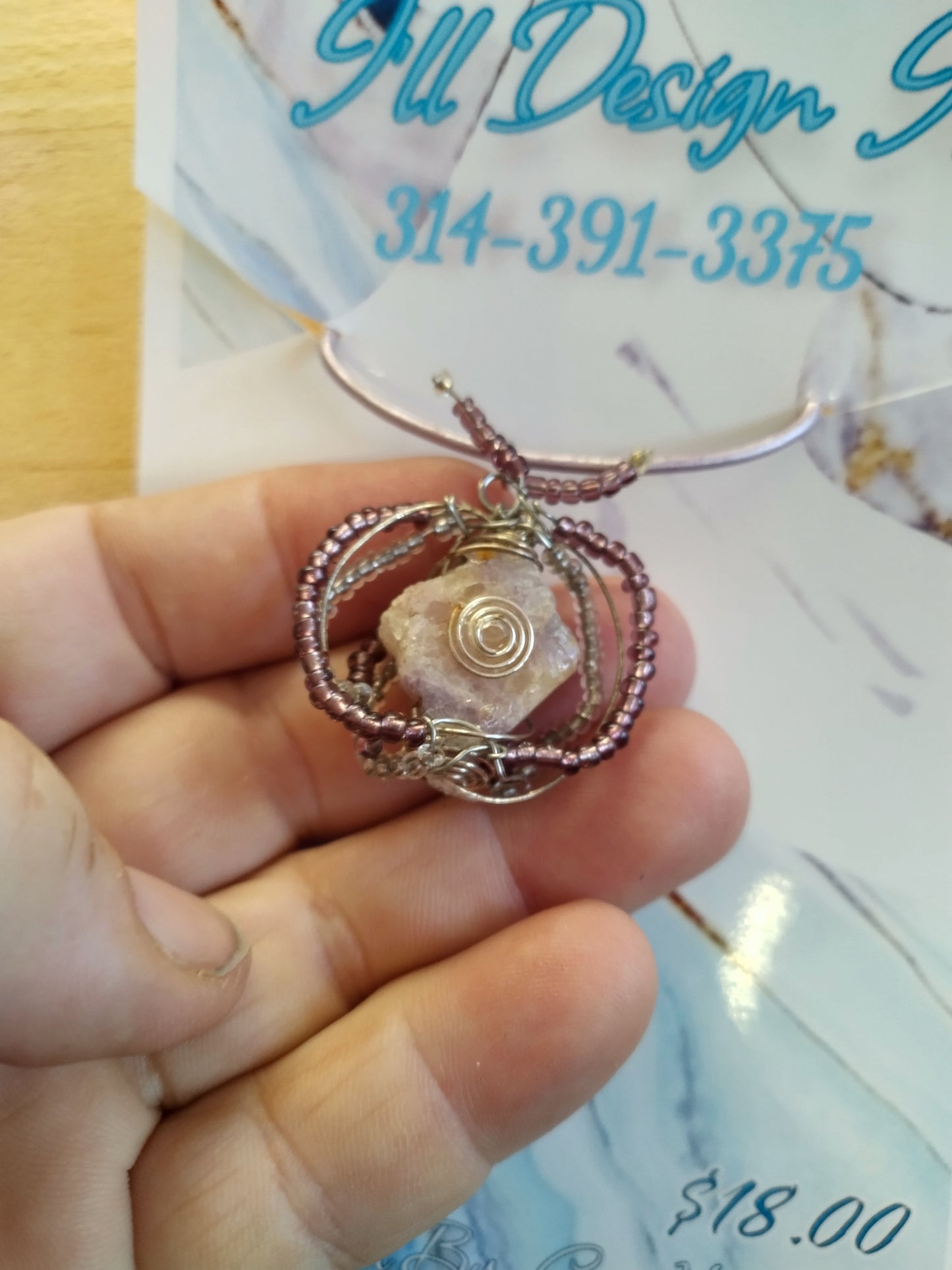 Butter rainbow fluorite necklace