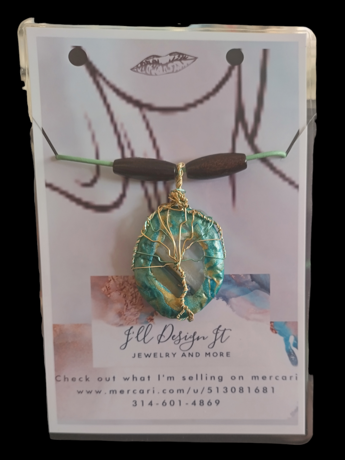 Agate clay necklace