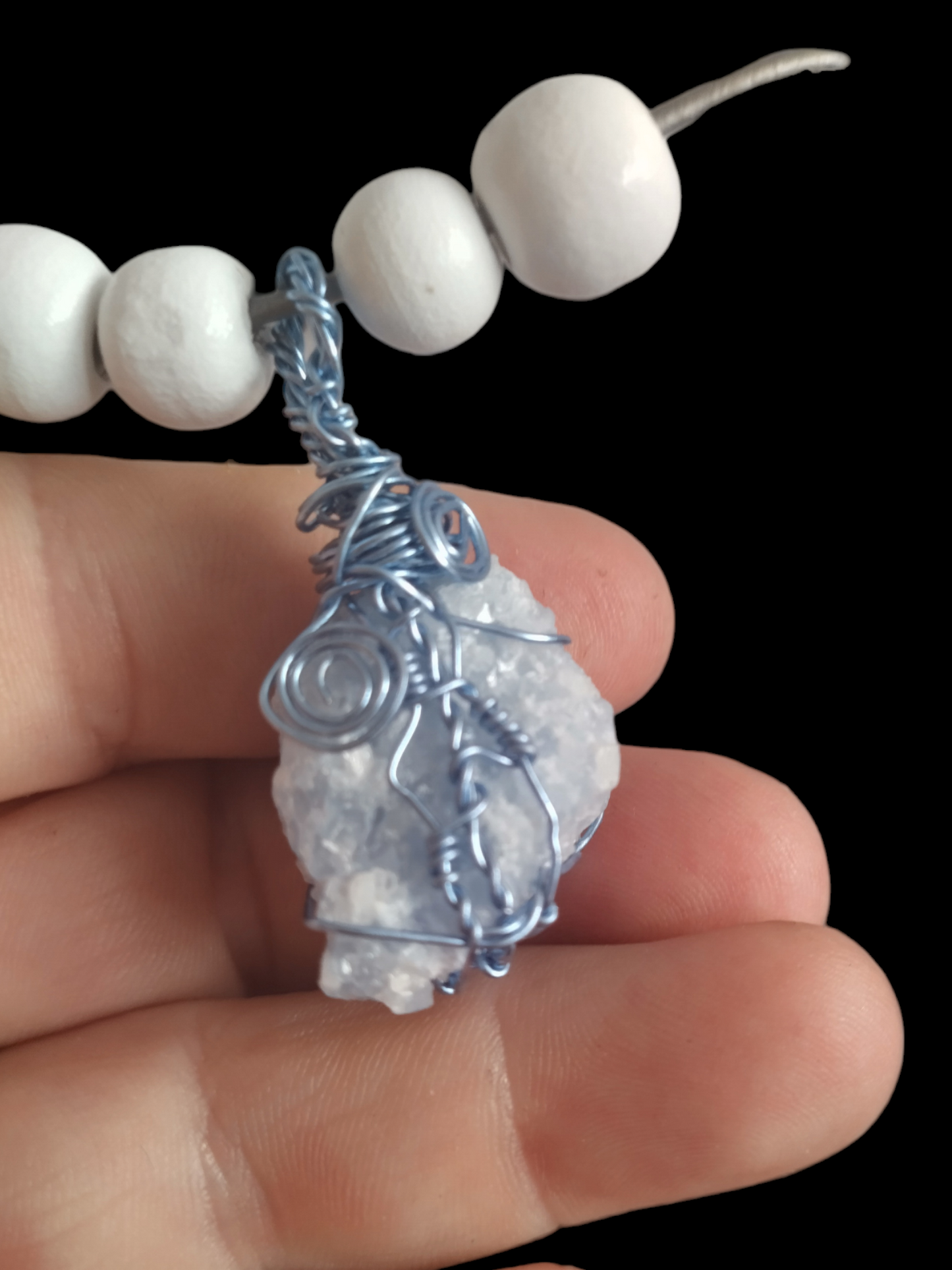 Blue calcite necklace