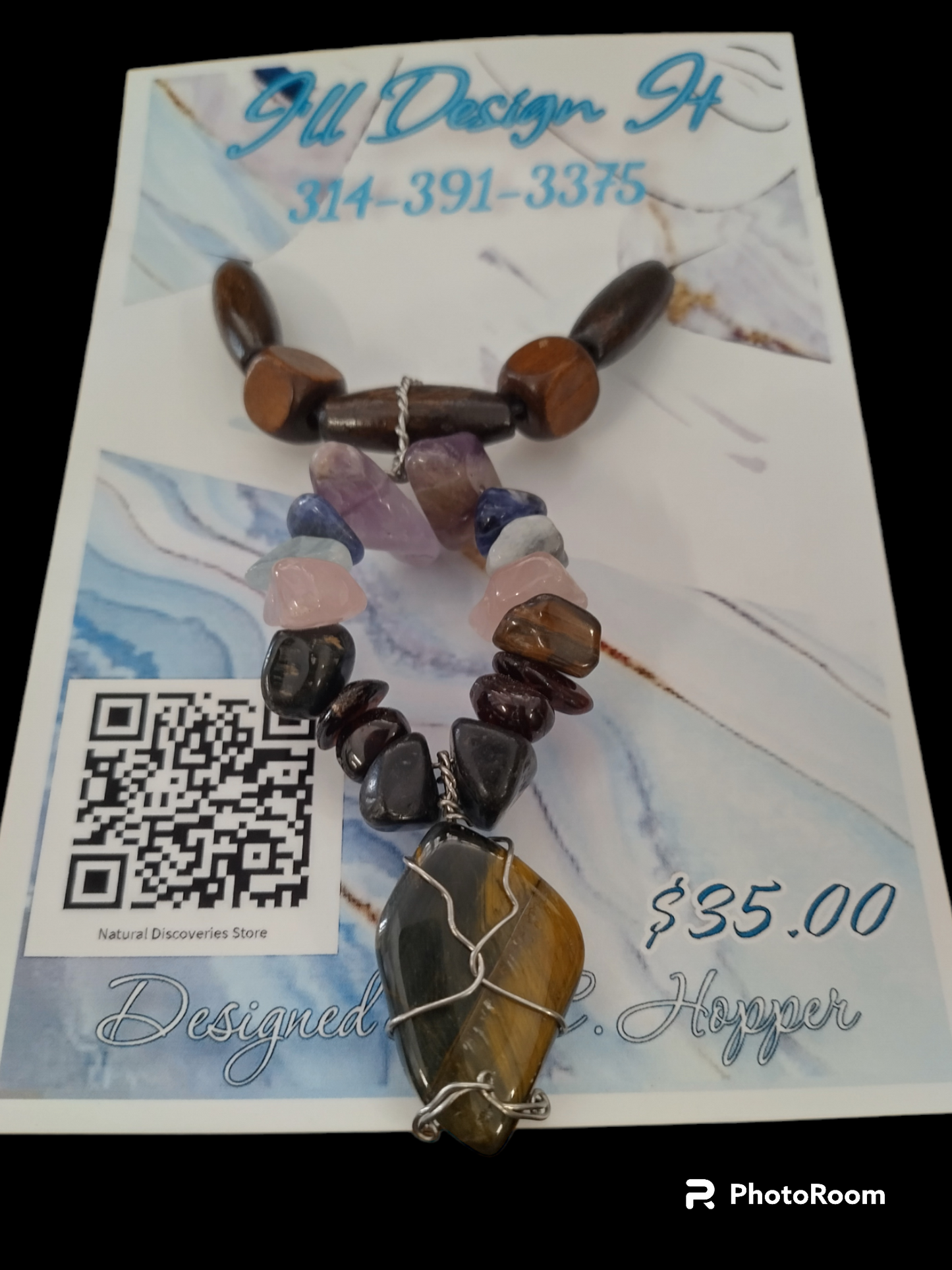 Charka, tiger eye necklace