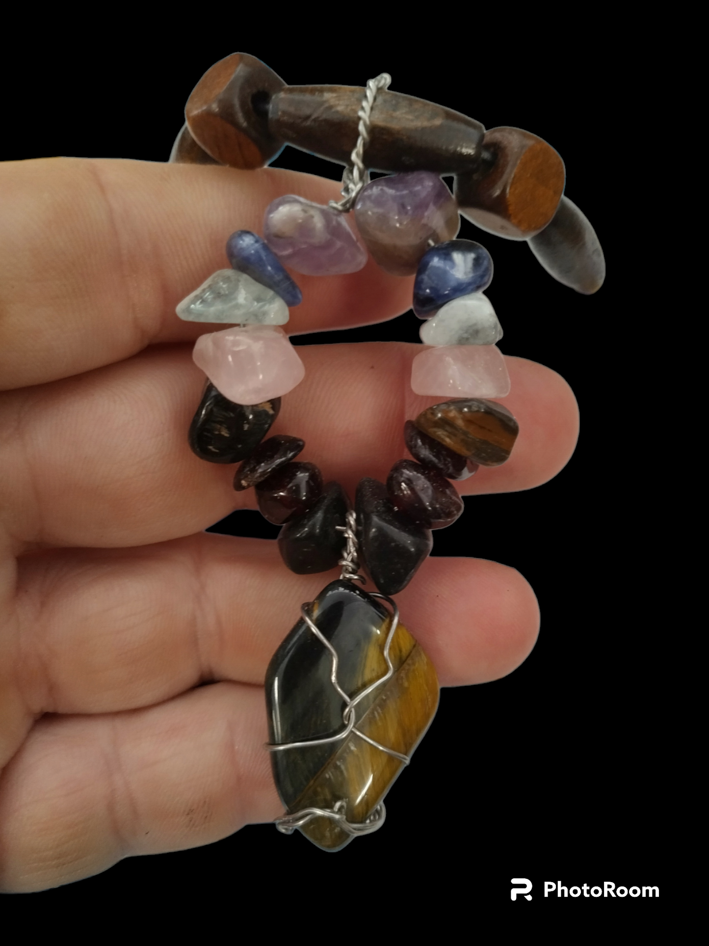 Charka, tiger eye necklace