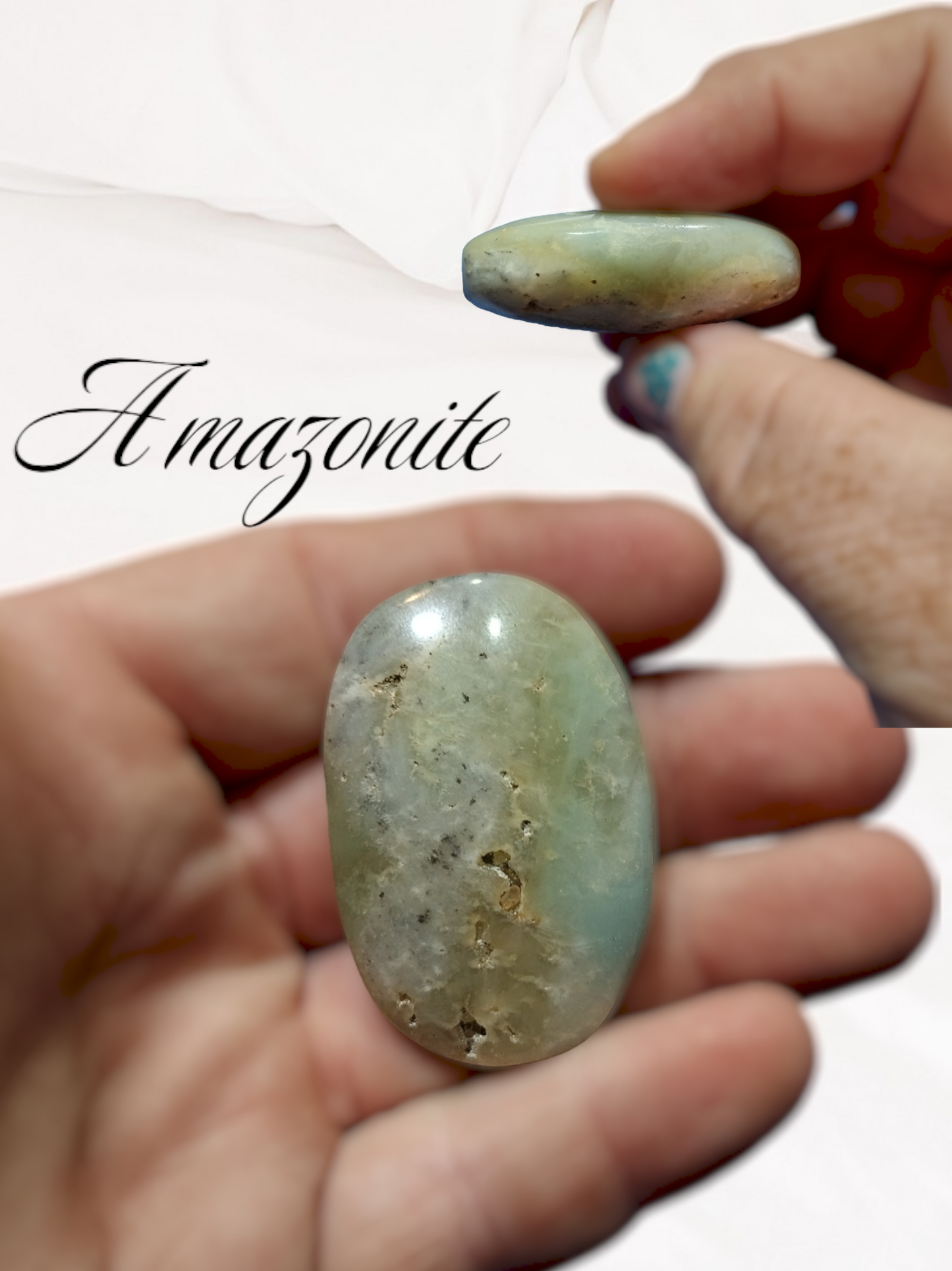Amazonite palm stone
