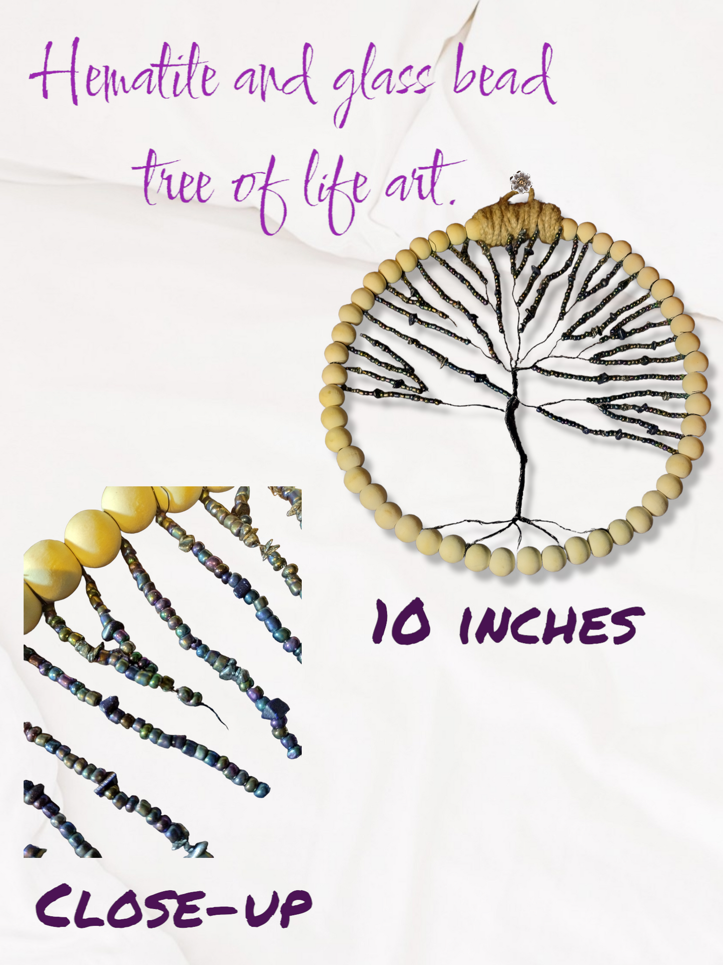 Hematite Tree of Life wall art