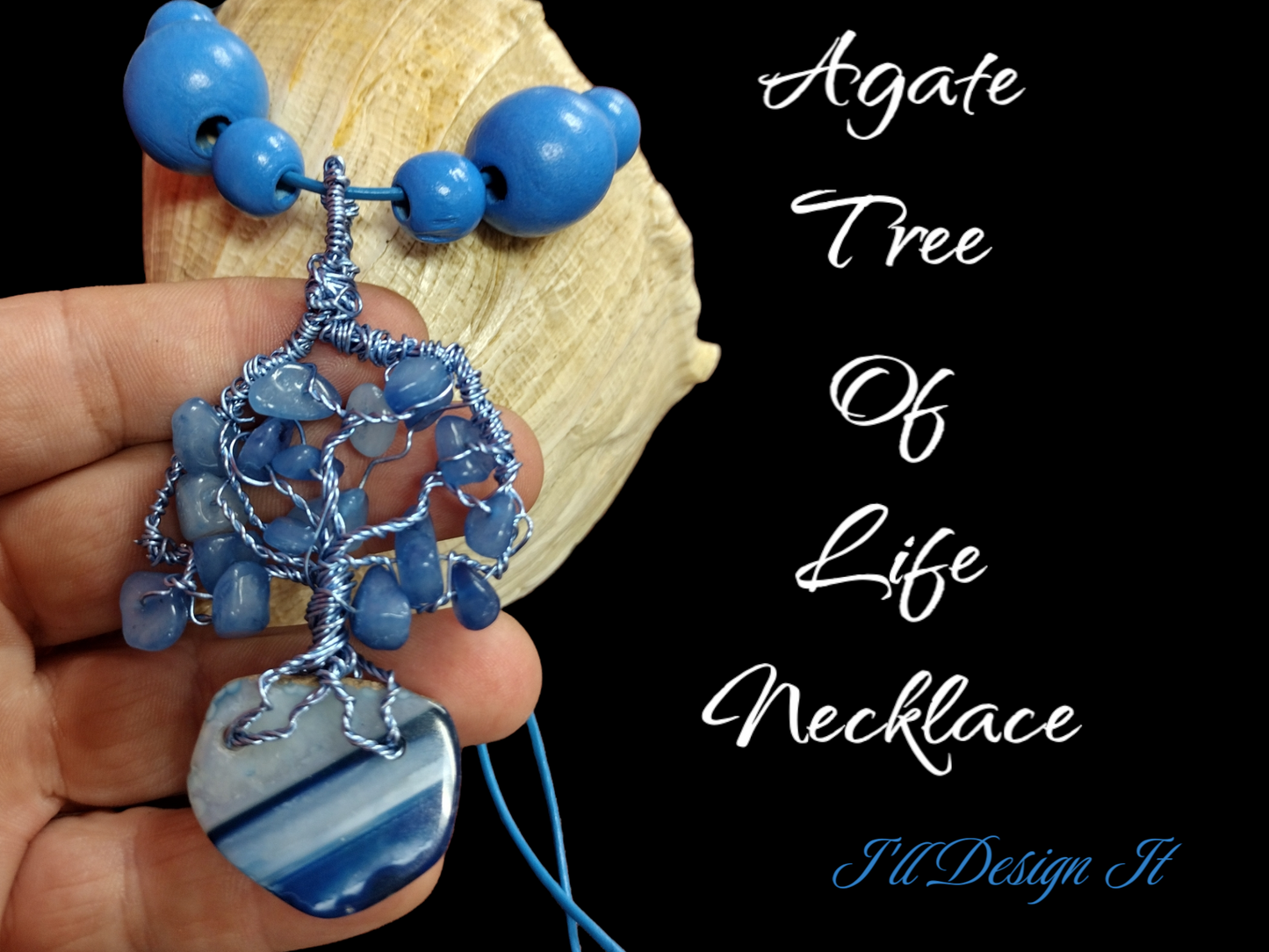 Agate tree of life necklace