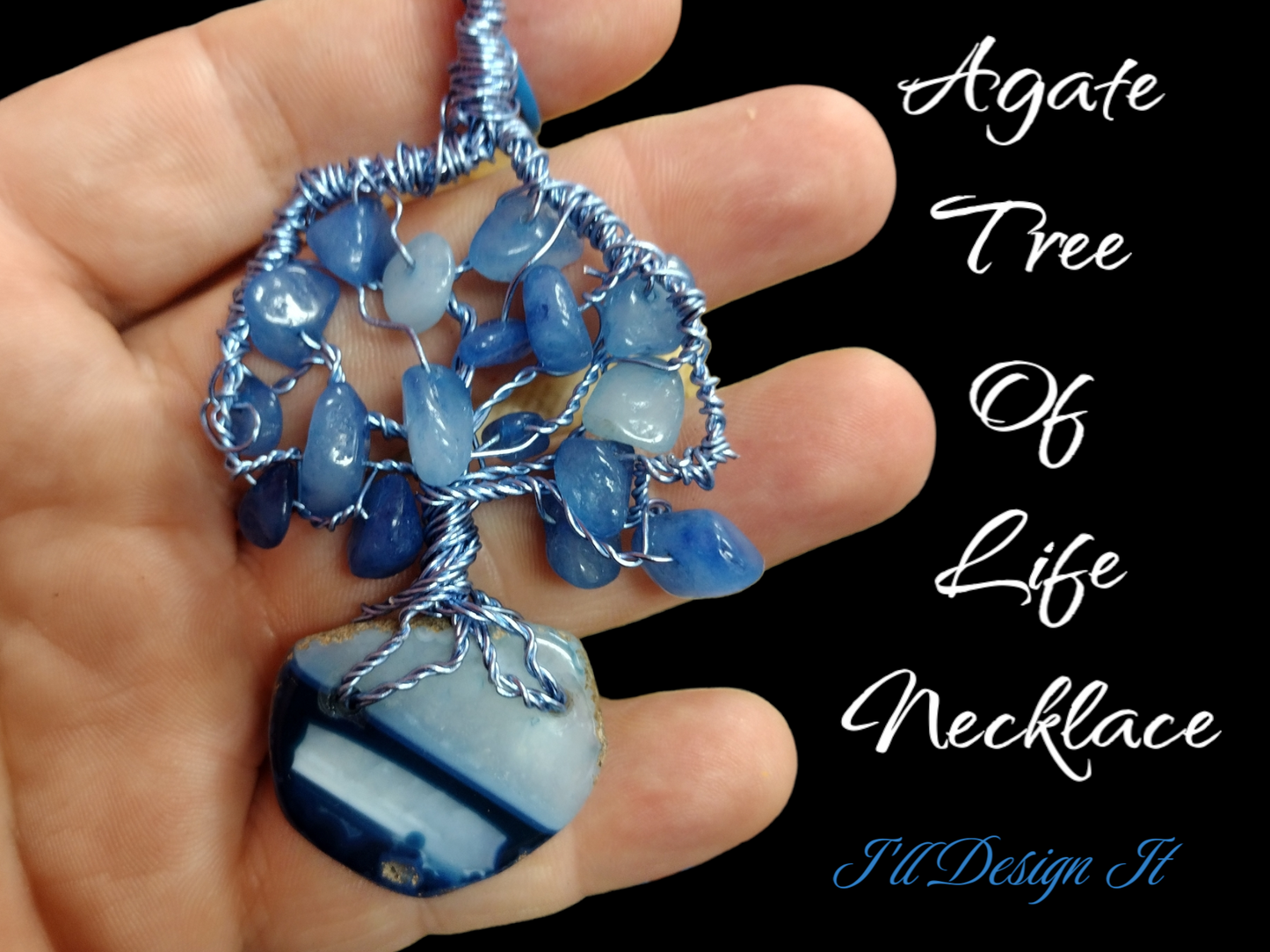 Agate tree of life necklace