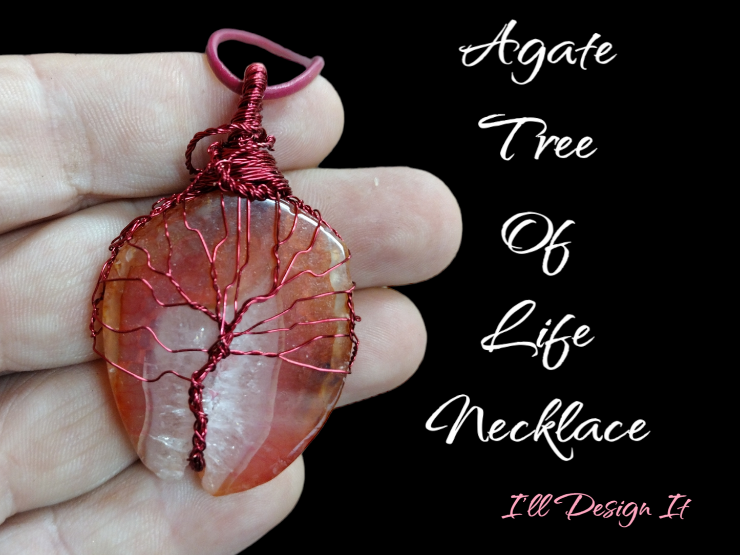 Agate Tree of life necklace