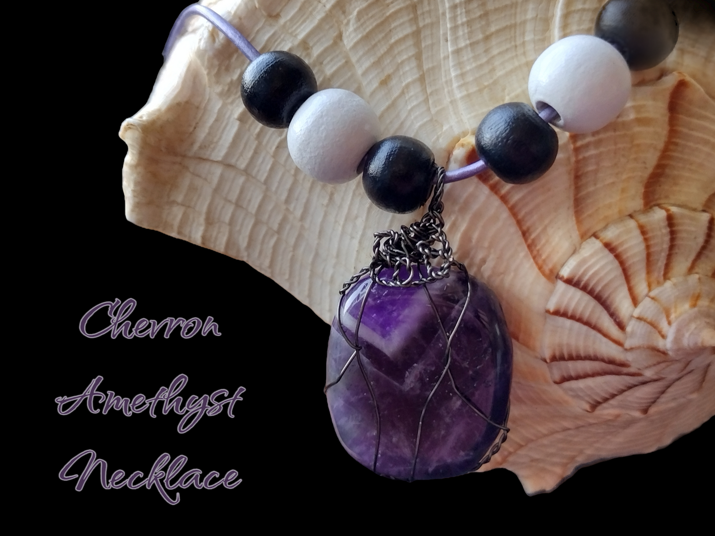 Chevron amethyst necklace