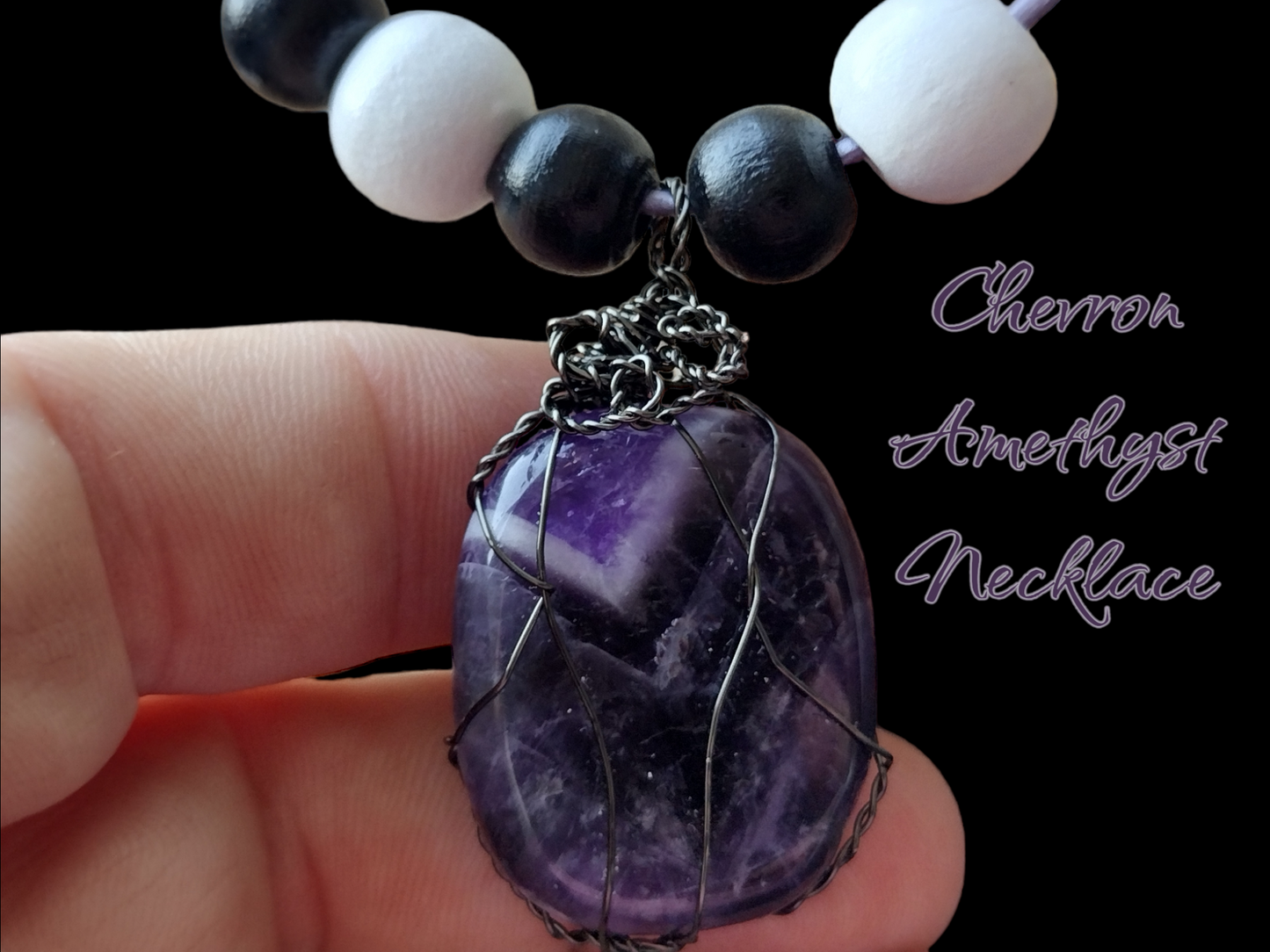 Chevron amethyst necklace