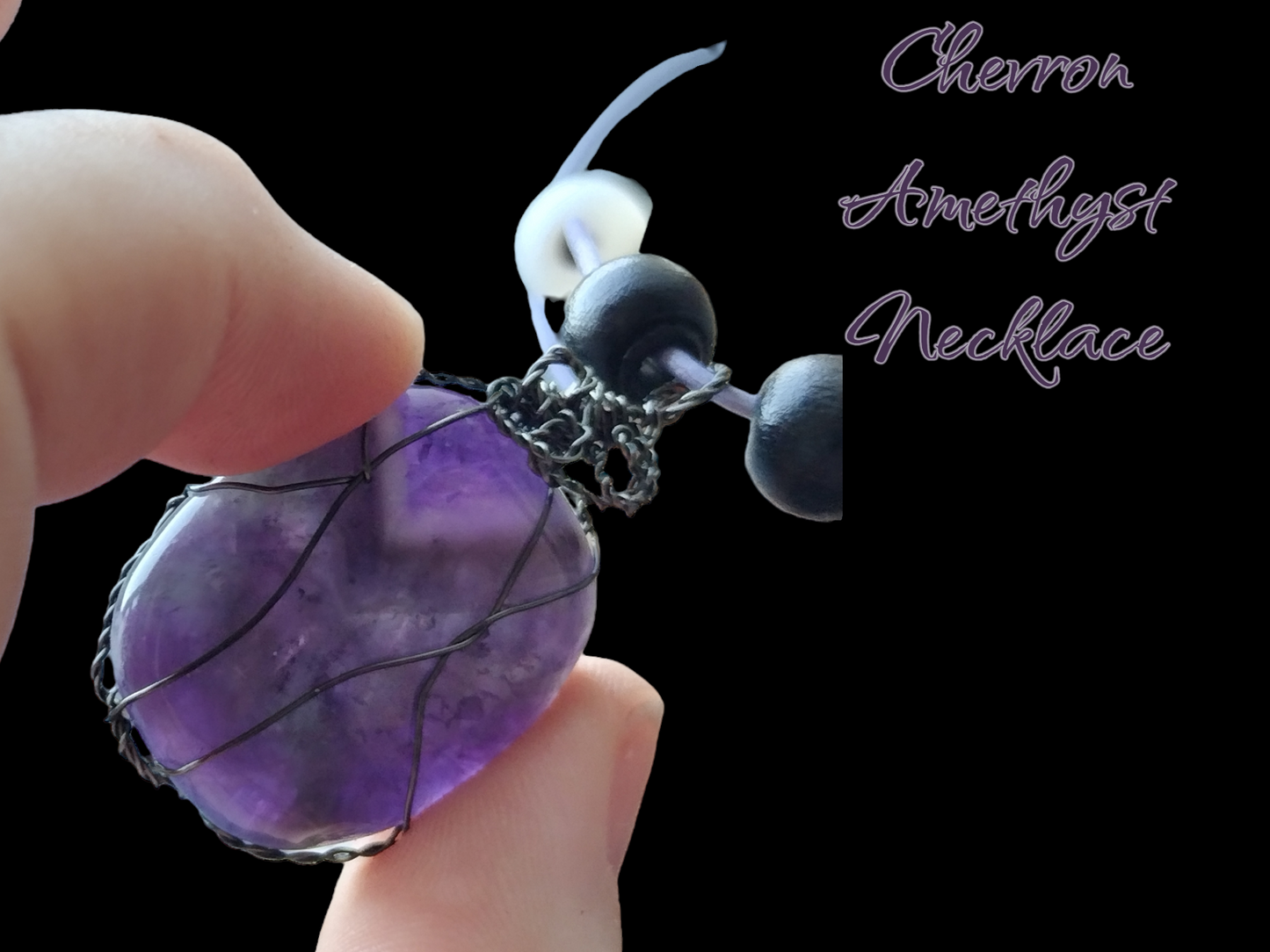Chevron amethyst necklace