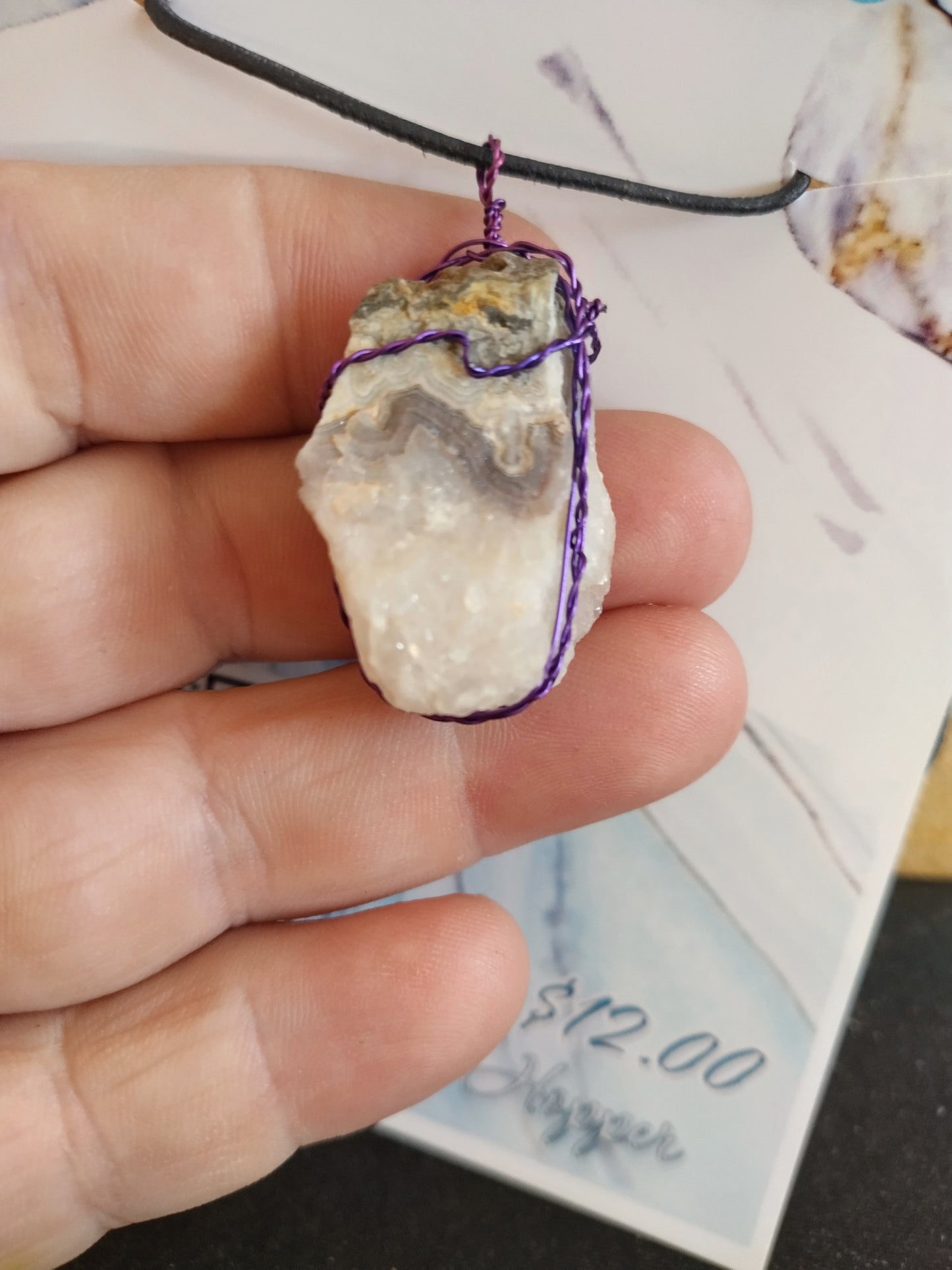 Crazy lace agate necklace