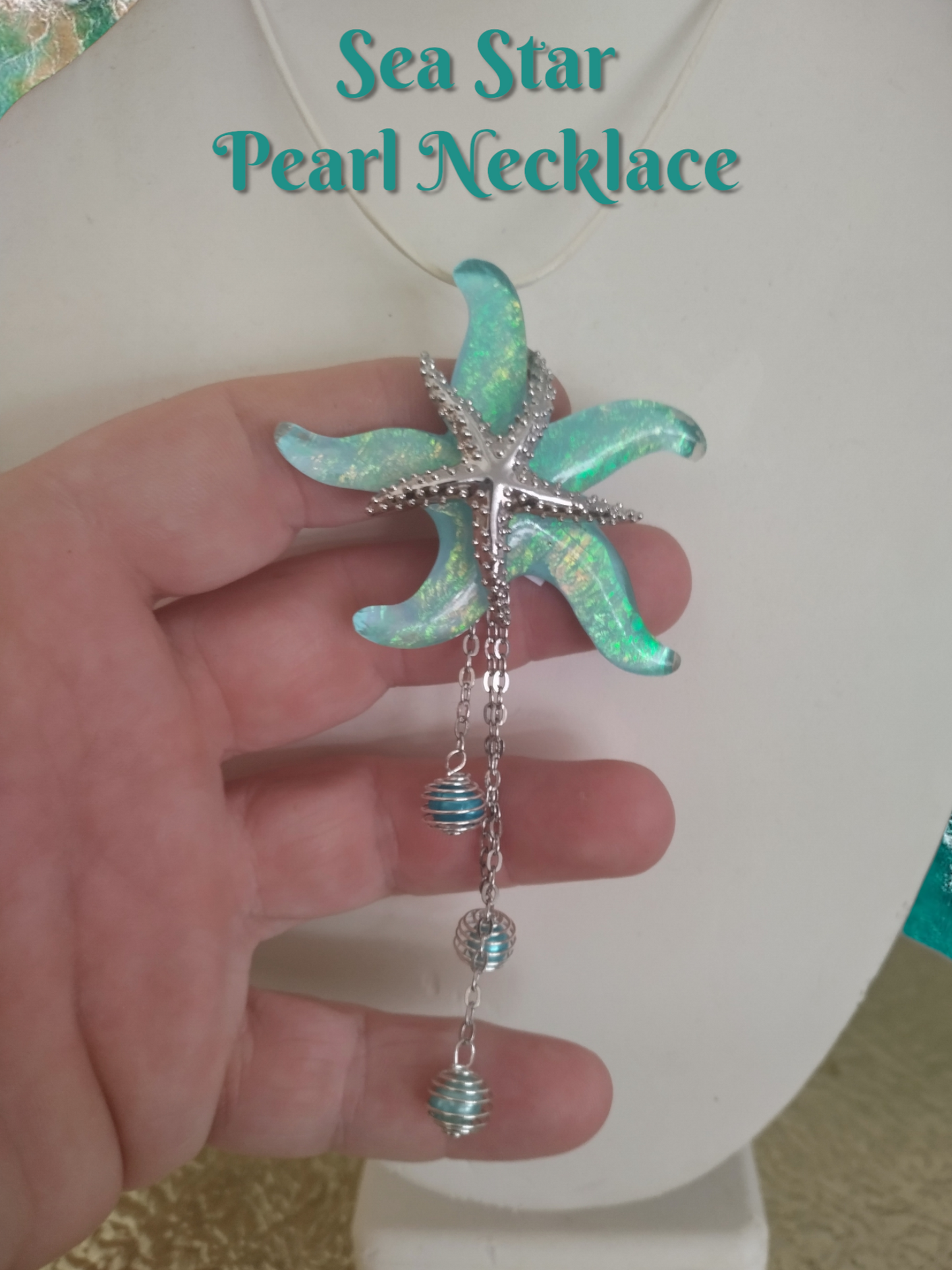 Sea Star Fish Pearl Necklace