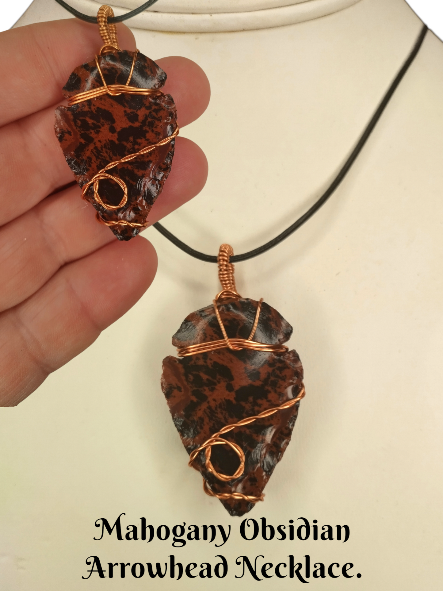 Mahogany obsidian Arrowhead necklace