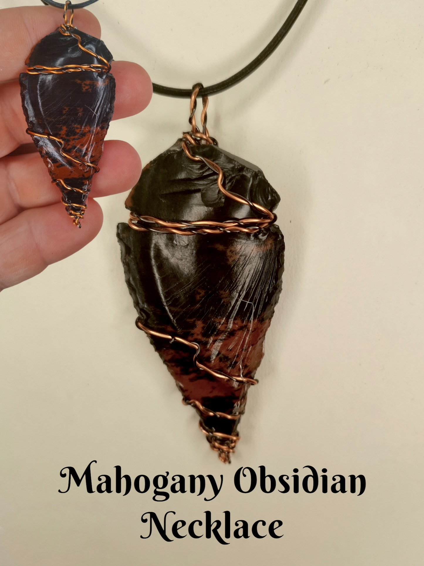 Mahogany obsidian Arrowhead necklace