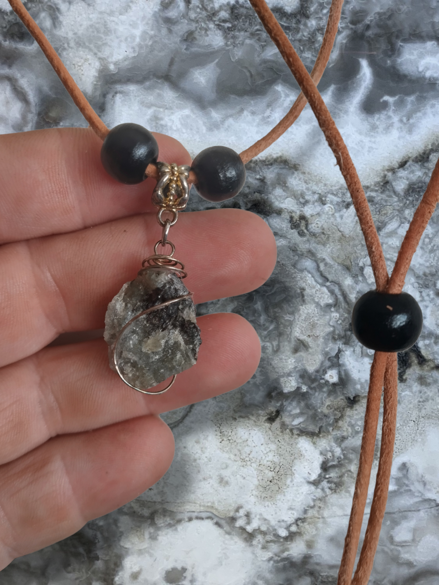 Labradorite rough stone necklace