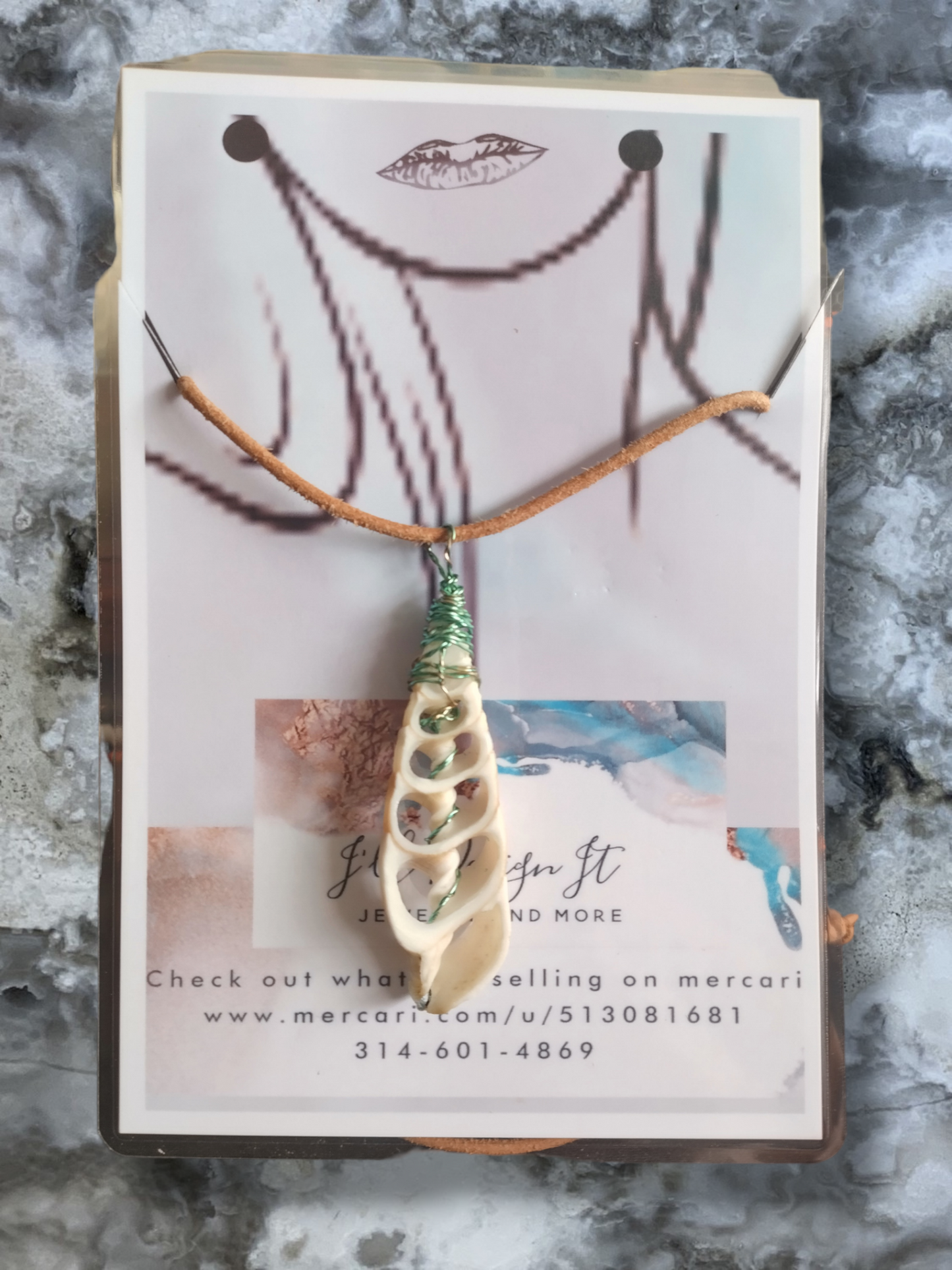 Slice sea shell necklace