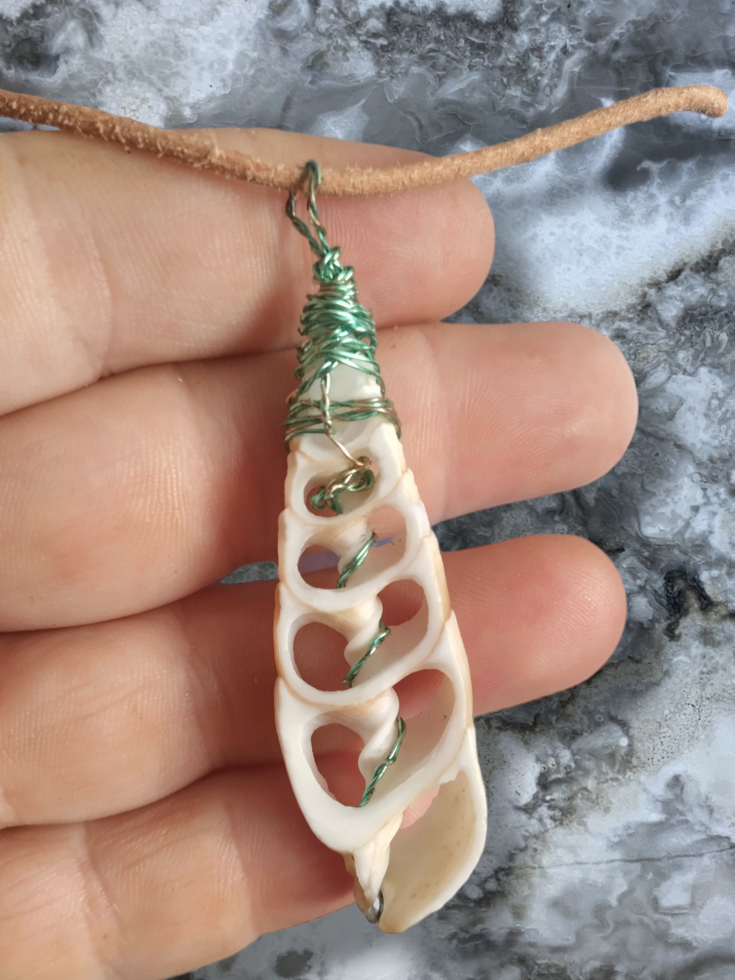 Slice sea shell necklace