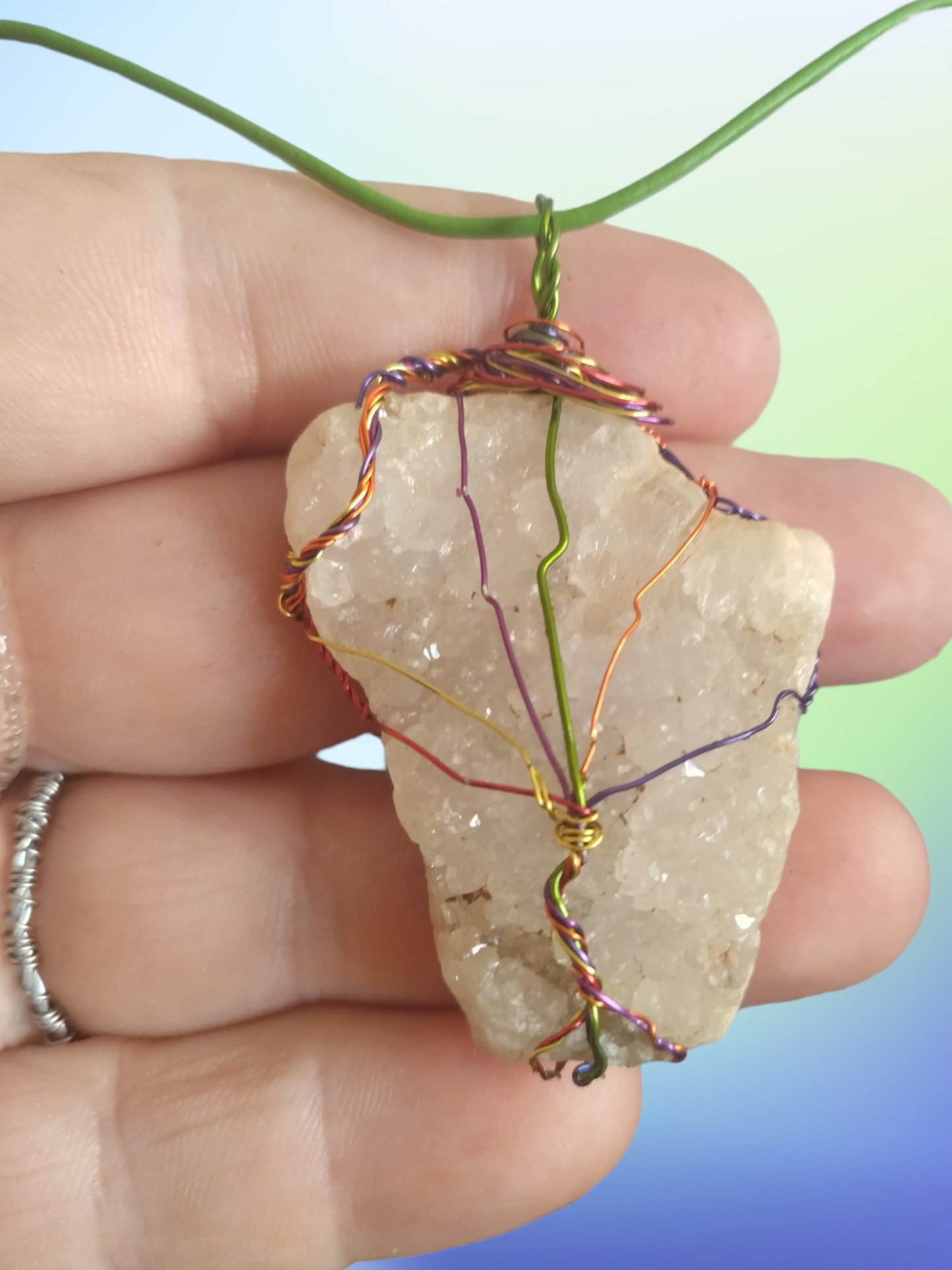 Druzy quartz necklace