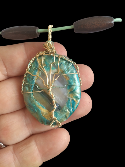 Agate clay necklace