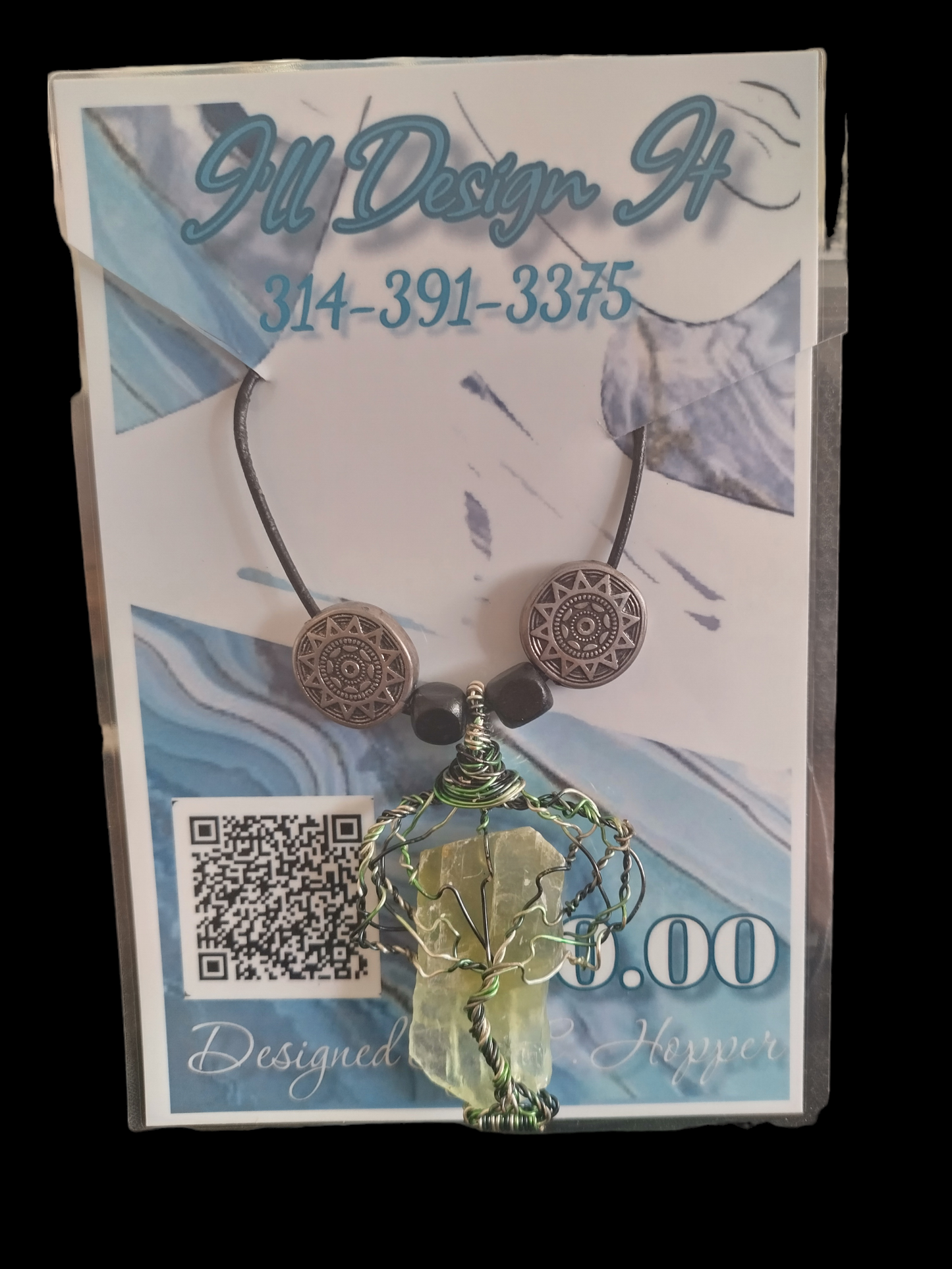 Green calcite necklace