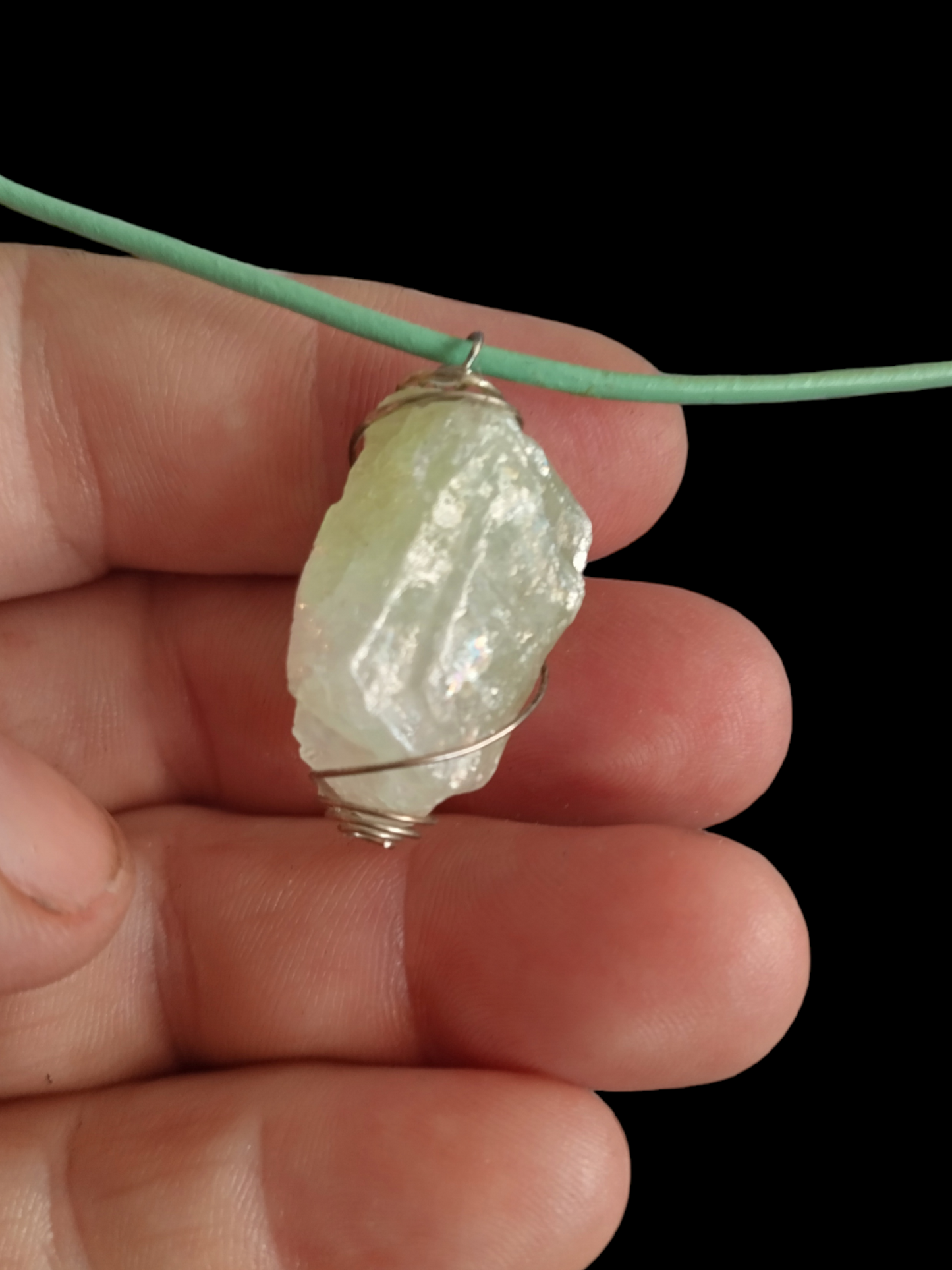 Green calcite necklace