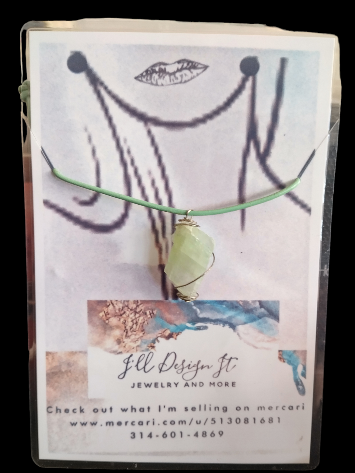 Green calcite necklace