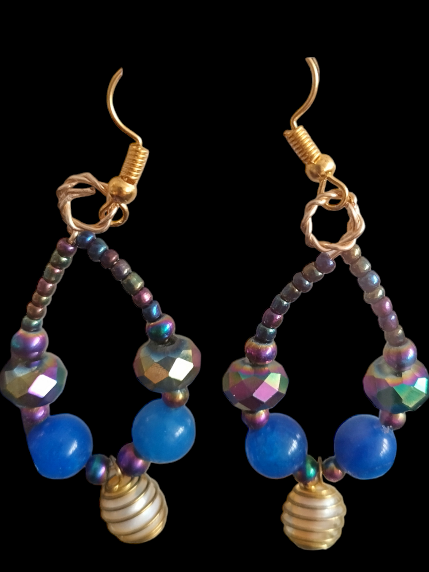 Dyed crystal pearl earrings