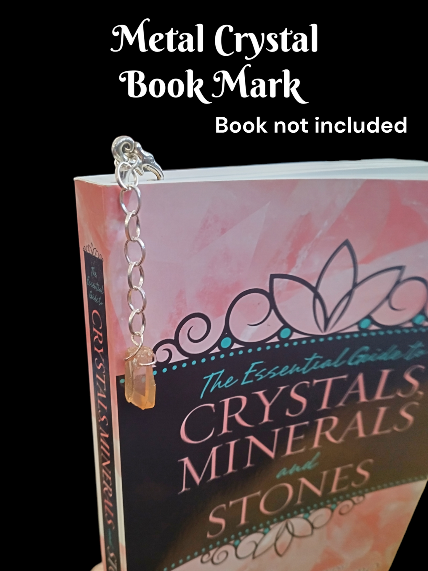 Handmade bookmark with real crystal.