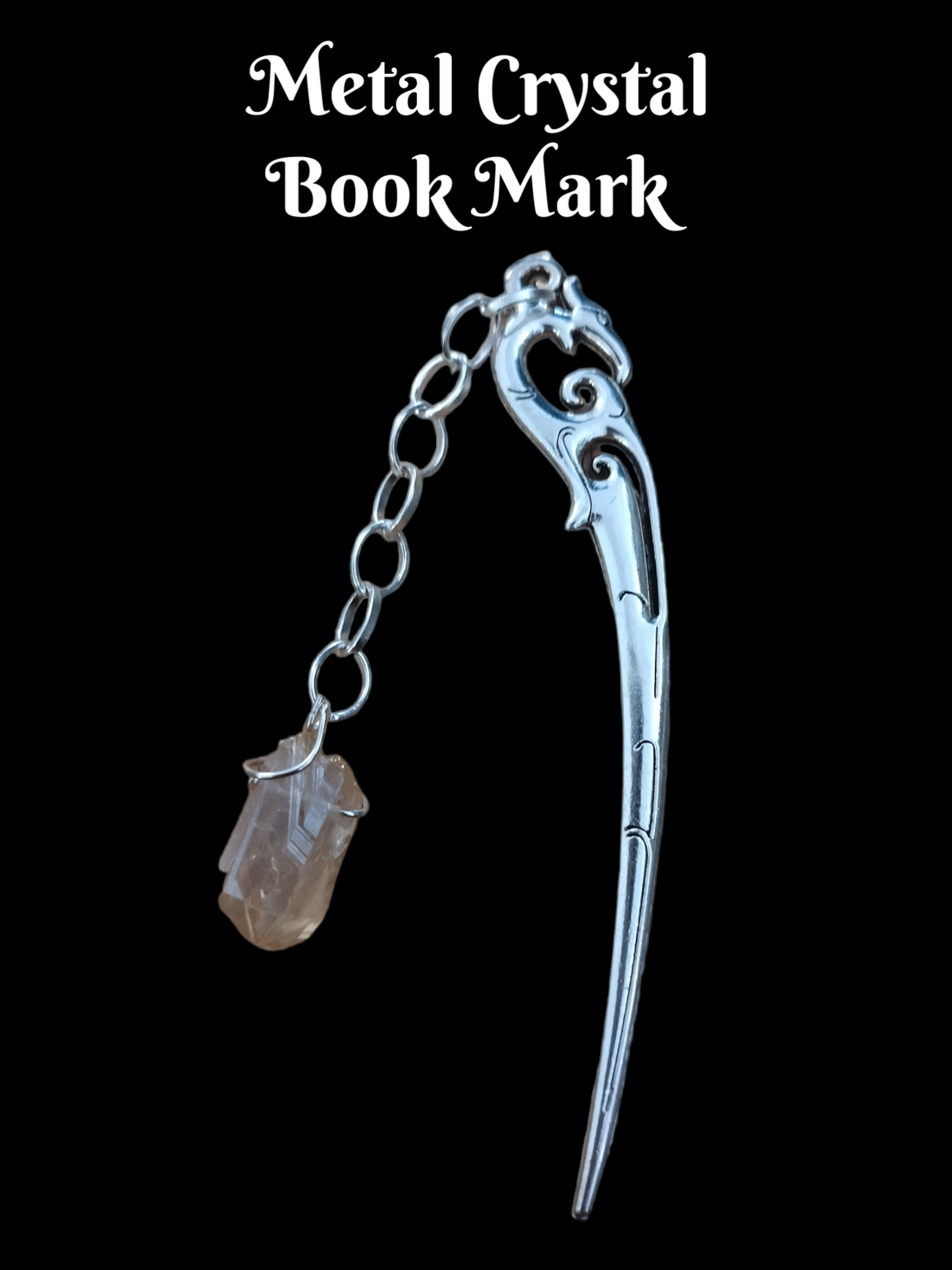 Handmade bookmark with real crystal.