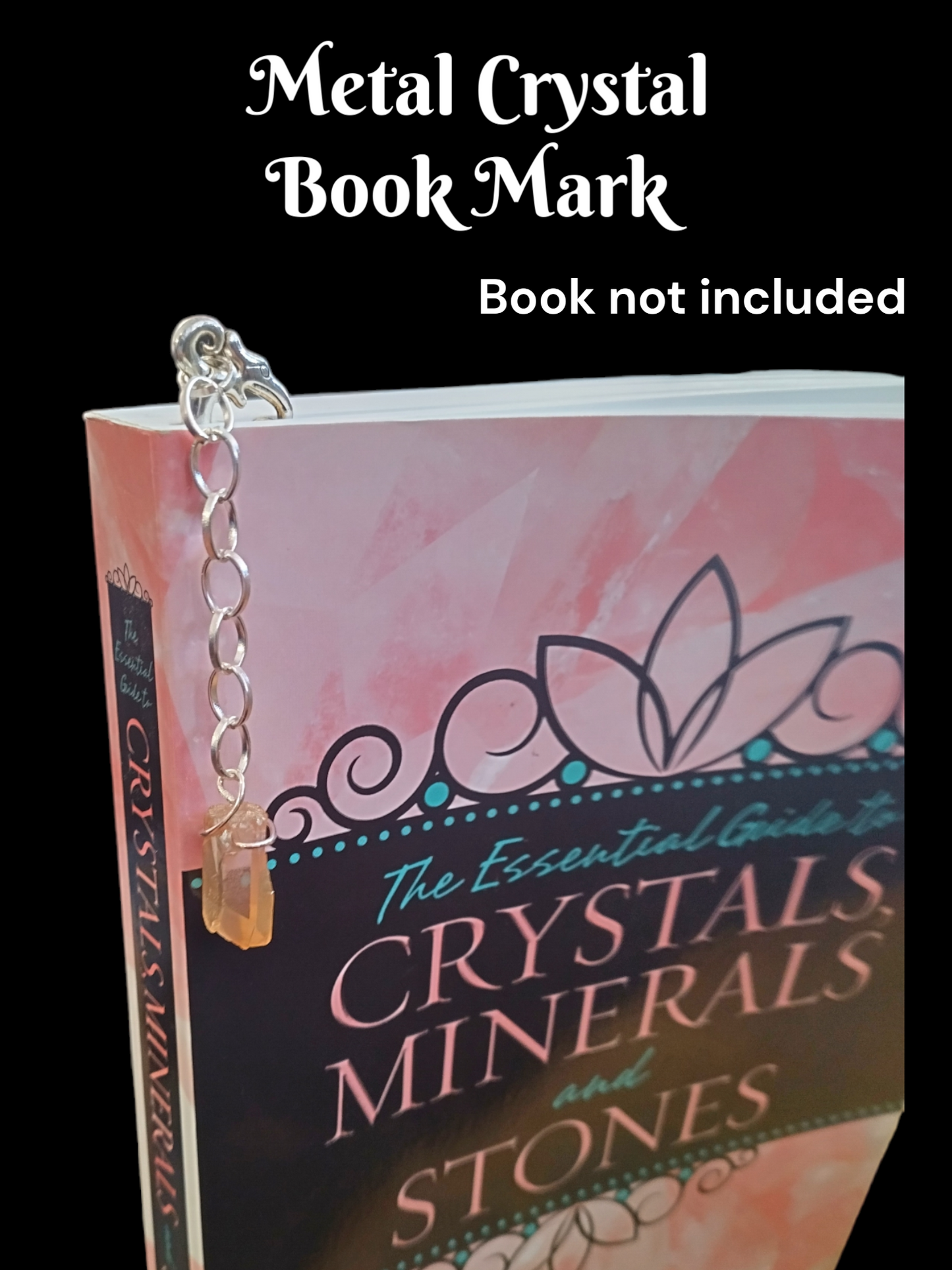 Handmade bookmark with real crystal.