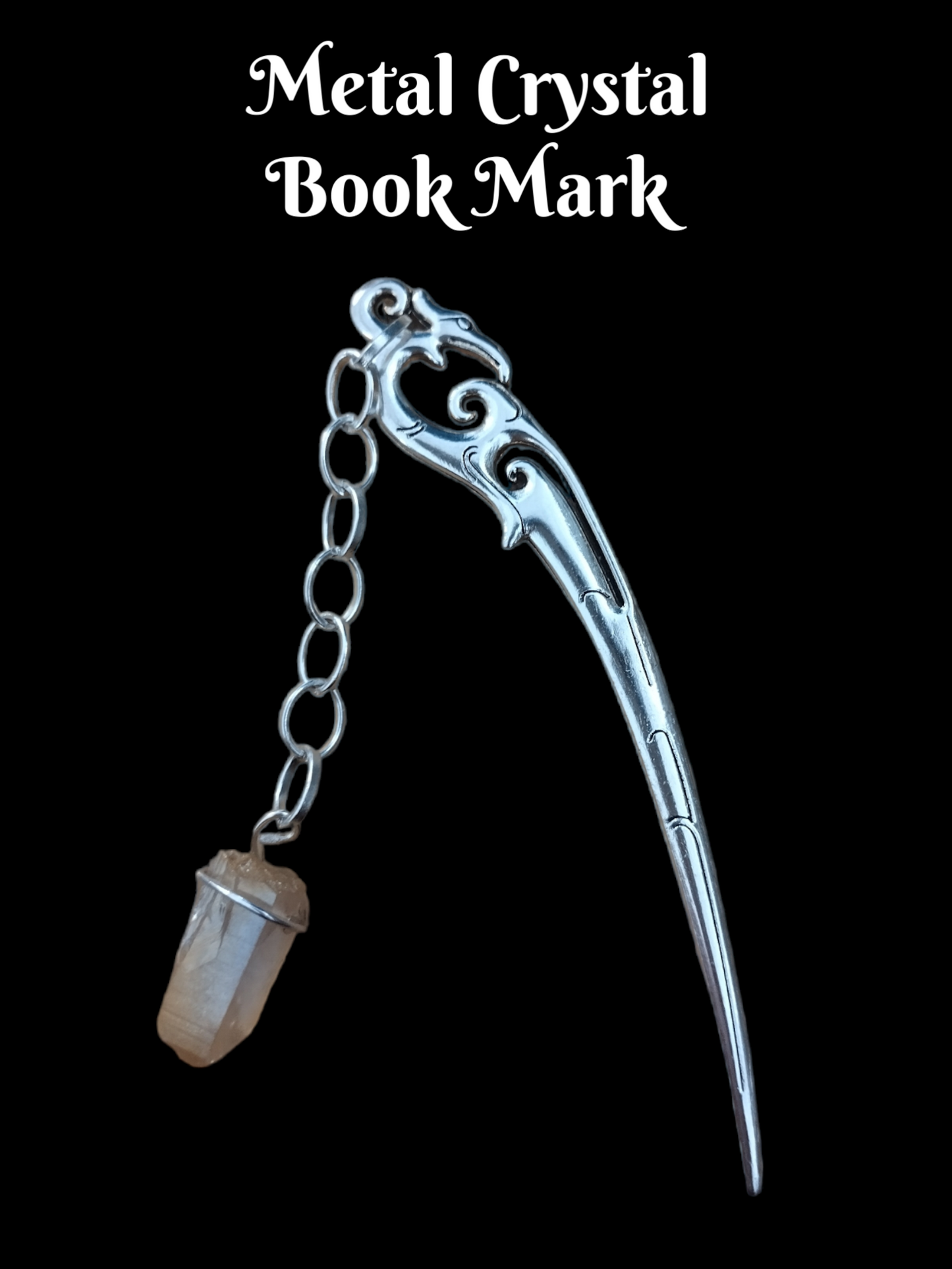 Handmade bookmark with real crystal.