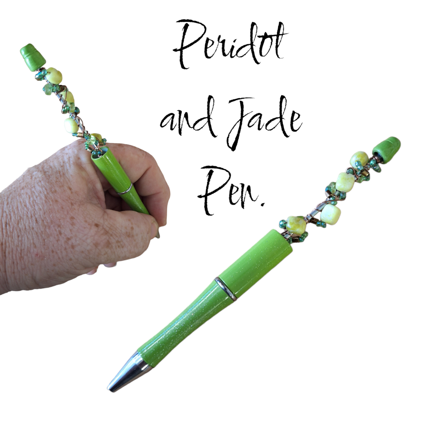 Peridot and Jade Handmade pen