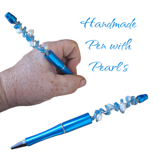 Handmade Pen with Real Pearl's