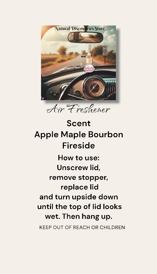 Apple Maple Bourbon Fireside Air Freshener Diffuser for your car or home.