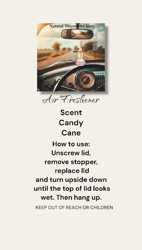 Candy Cane Air Freshener Diffuser for your car or home.