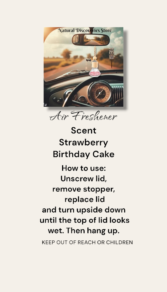 Strawberry Birthday Cake Air Freshener Diffuser for your car or home.