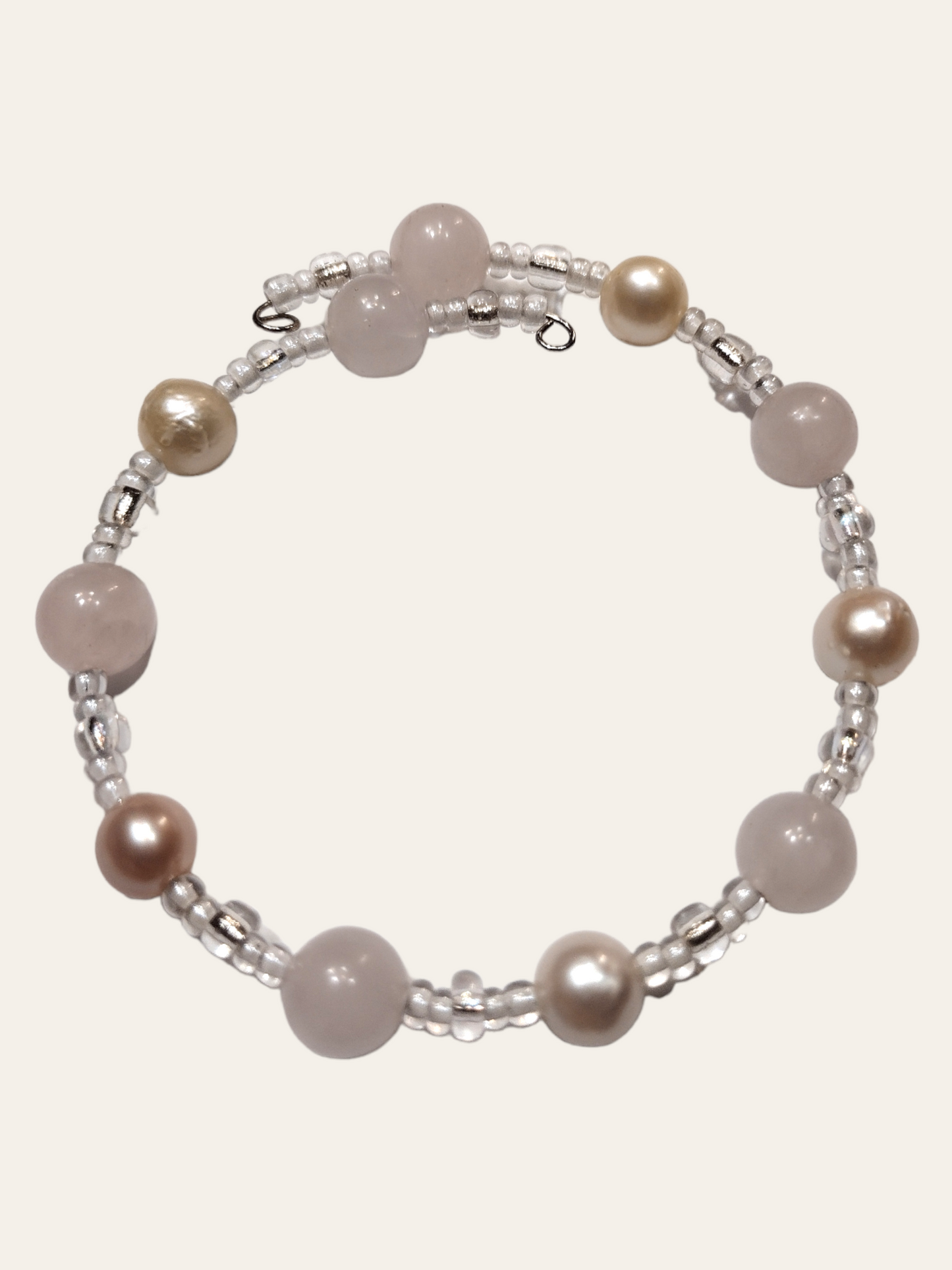 Pearl and rose quartz bracelet