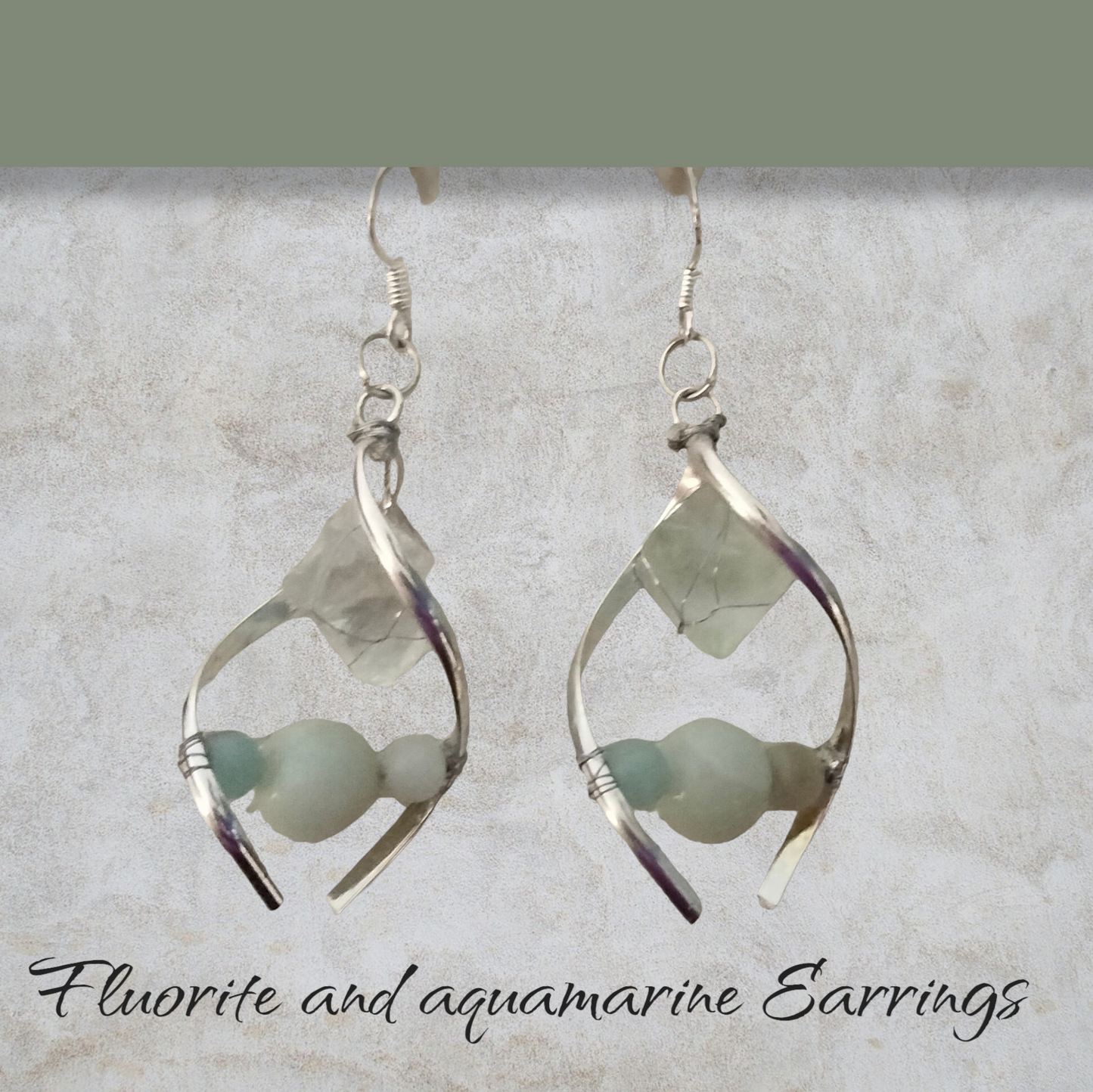 Fluorite and aquamarine Earrings