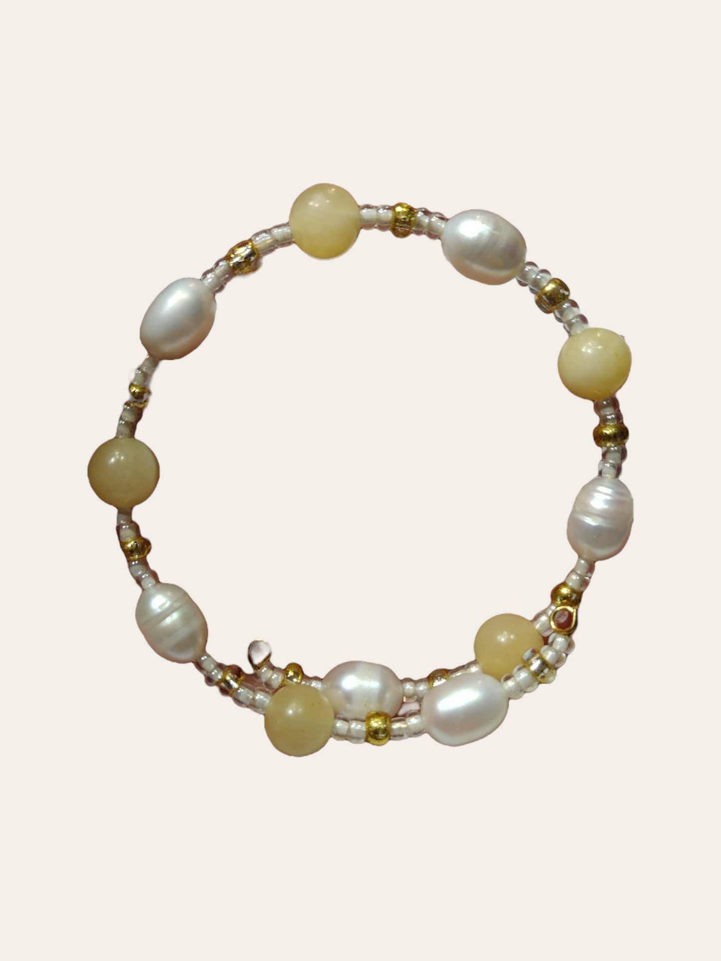 Pearl and Yellow Calcite bracelet