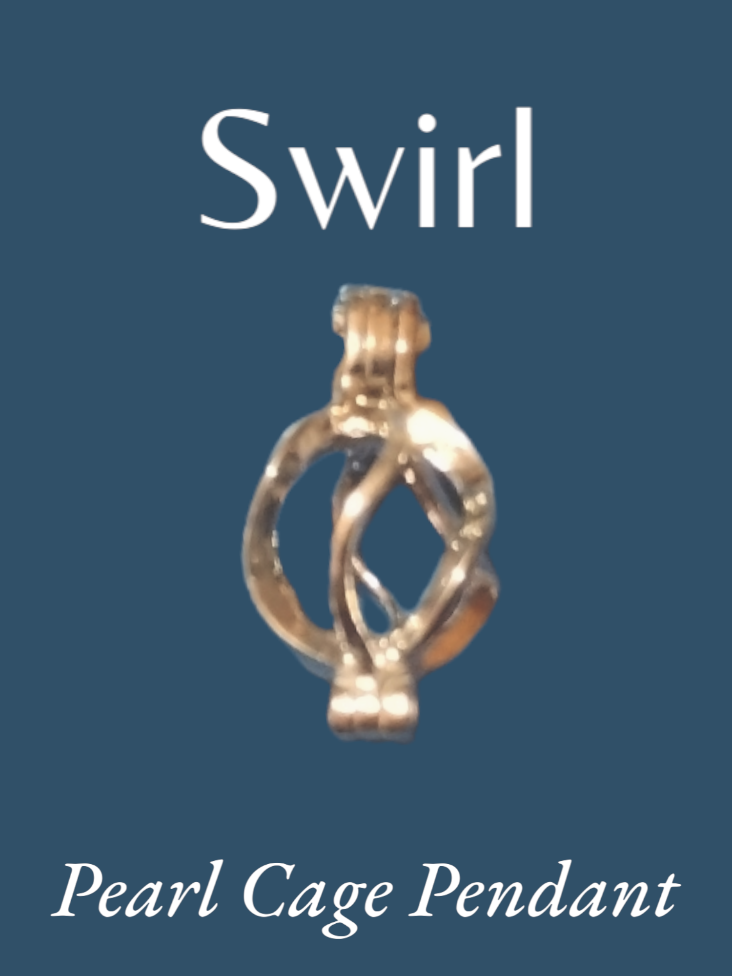 Sterling Silver Pearl Swirl Cage Pendant - Swirl Design Pearl Cage Pendant Black / Wave / 16 in.