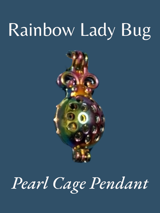 Rainbow ladybug Pearl cage pendant.*GRAND PRIZE*