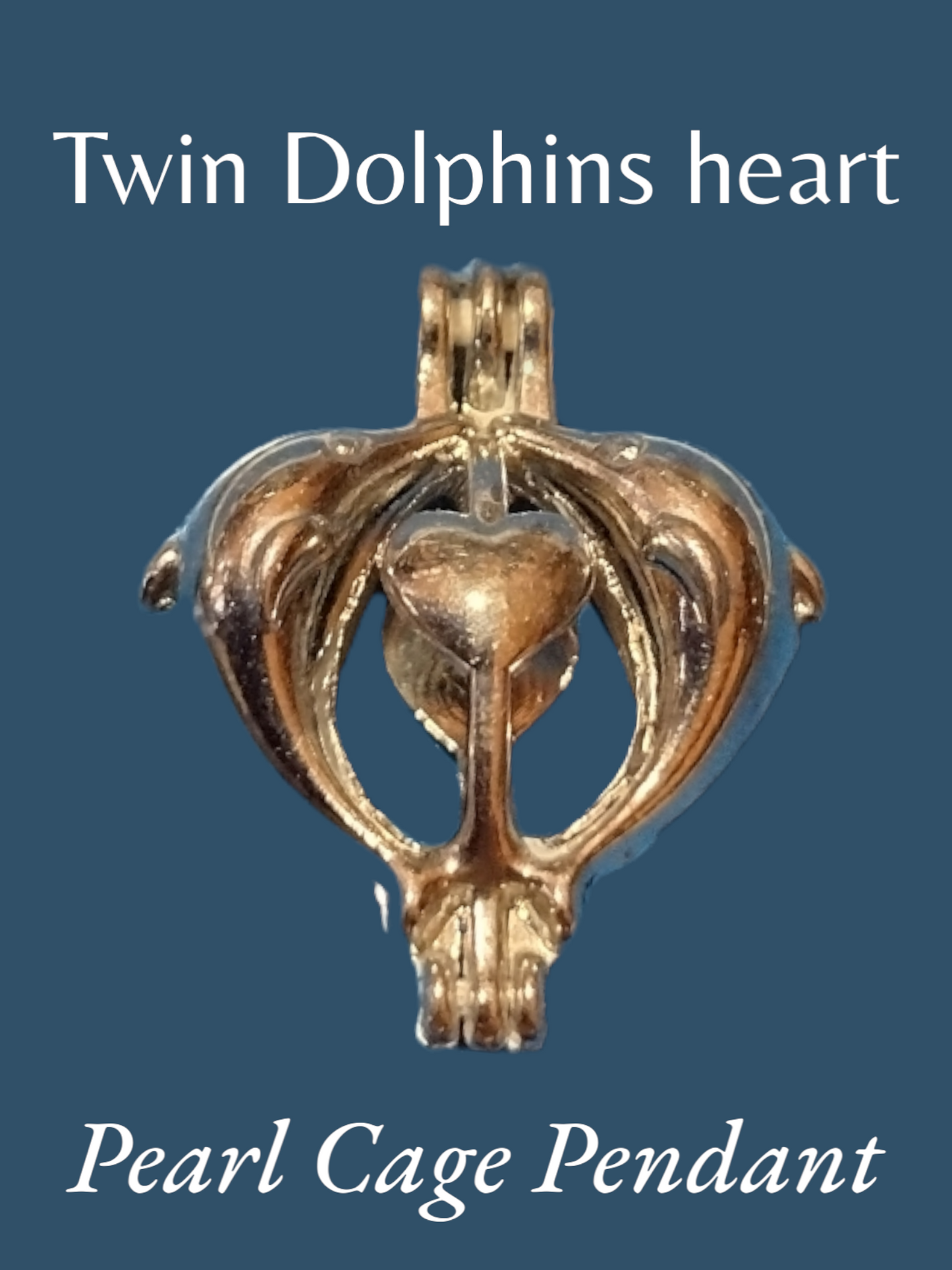 Twin Dolphins heart pearl pendant. *MEGA PRIZE*.