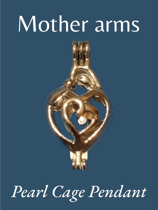 Mother arms pearl cage pendant