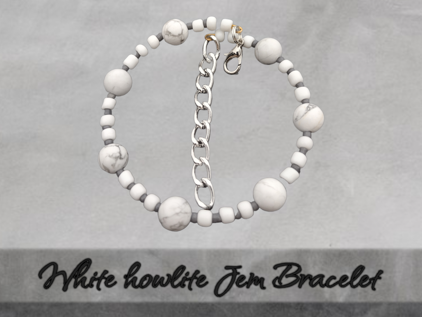 White Howlite Gem Bracelet