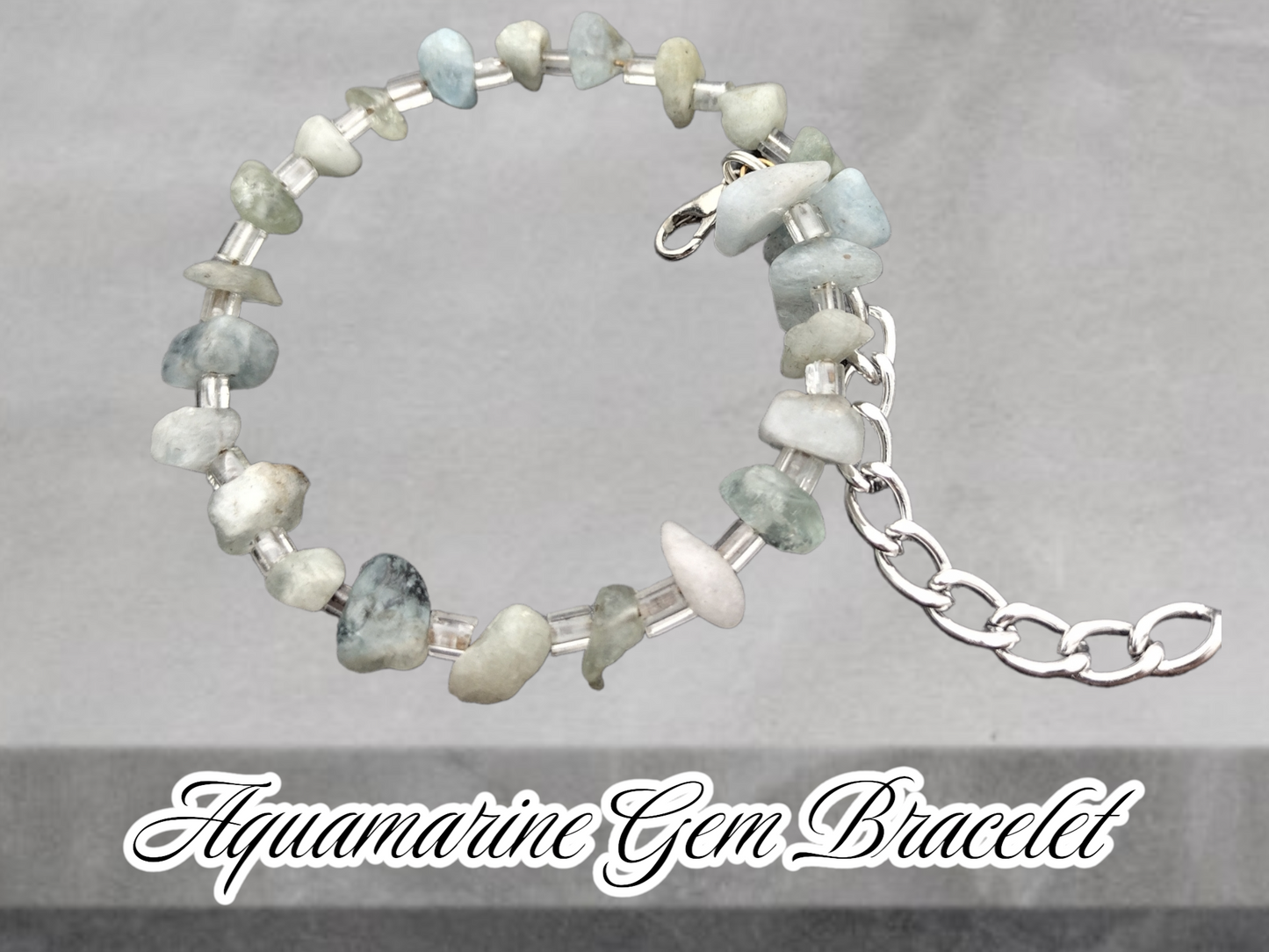 Aquamarine gem bracelet
