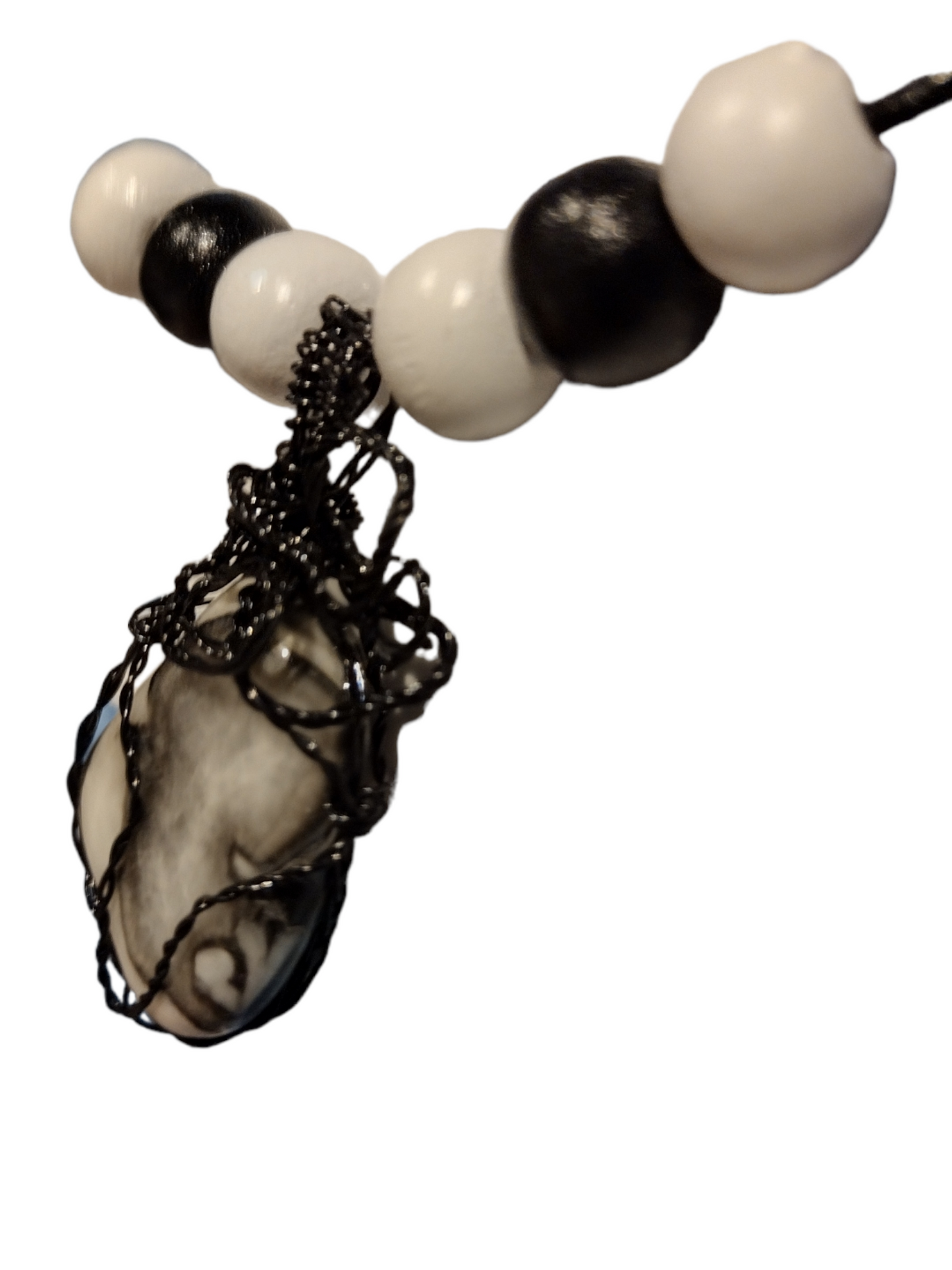 Zebra jasper stone necklace.