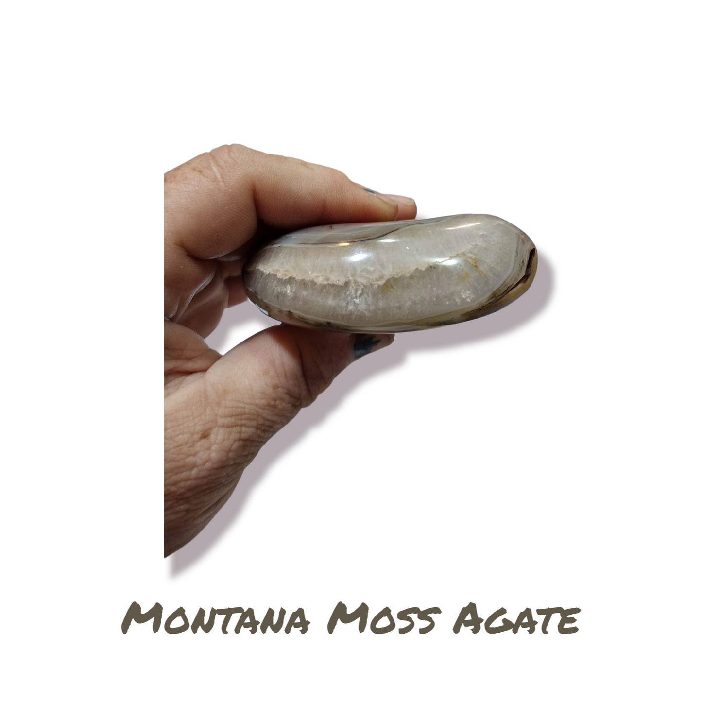 Large Montana Moss Agate palm stone