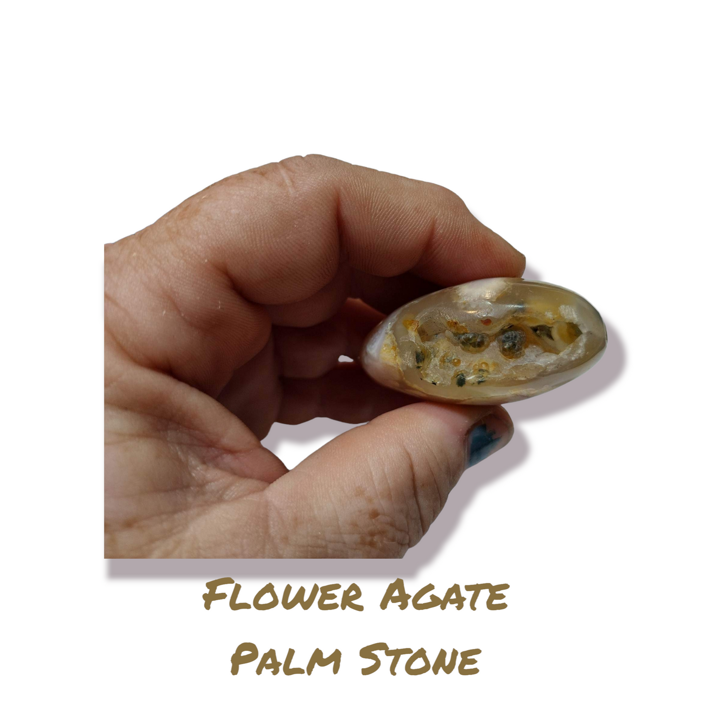 Flower Agate Palm Stone