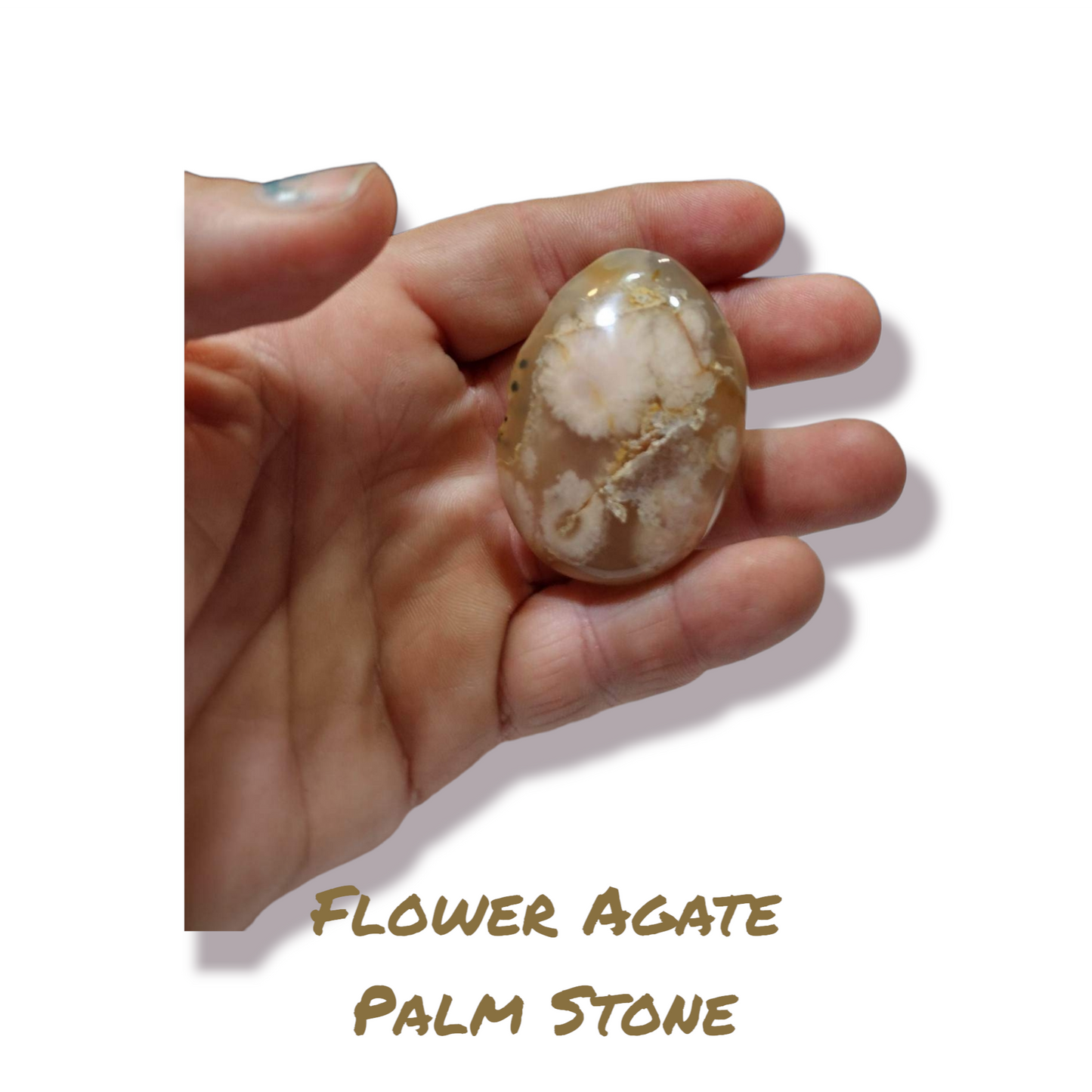 Flower Agate Palm Stone