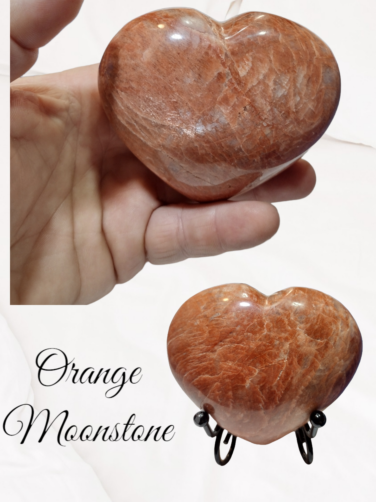 Orange moonstone heart