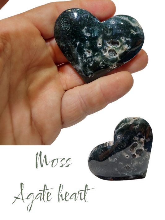 Moss Agate heart